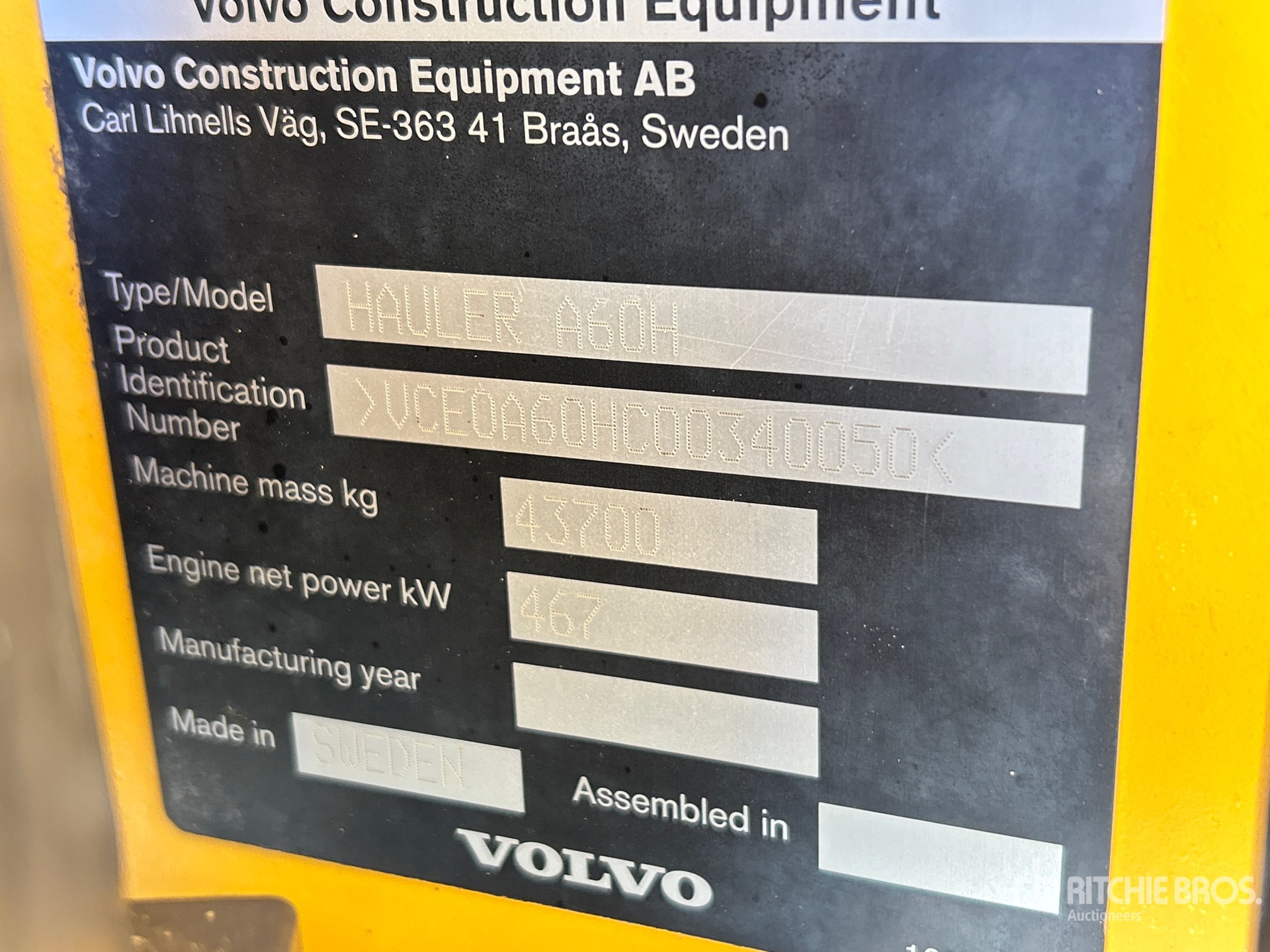 2018 Volvo A60H