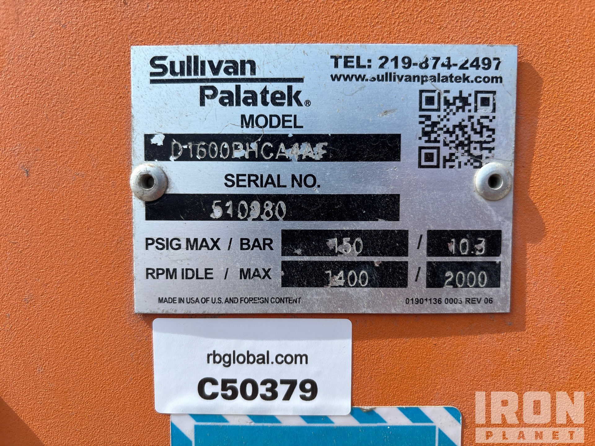 2018 Sullivan D1600PCHA4AF