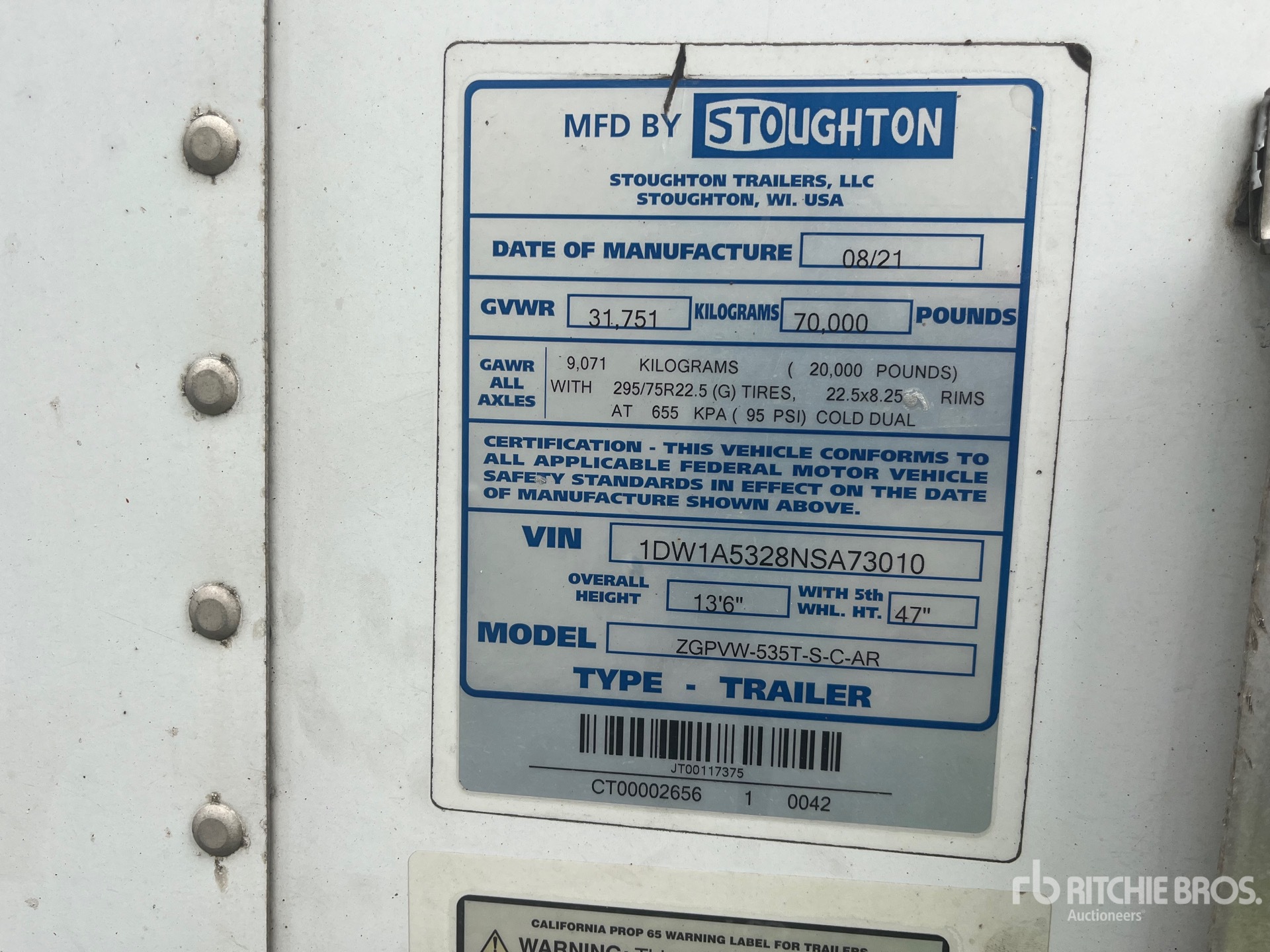 2022 Stoughton ZGPVW-535T-S-C-