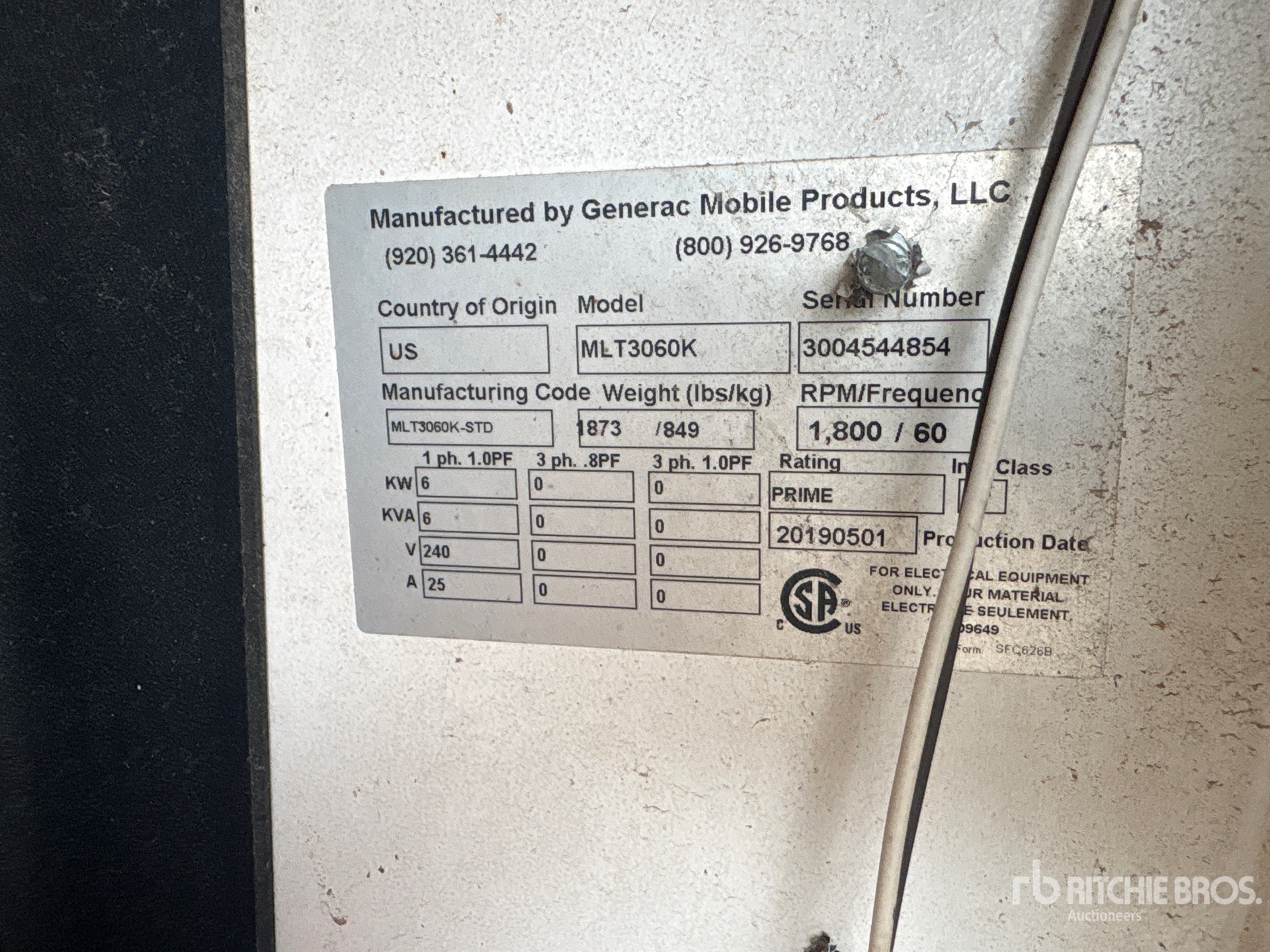 2019 Generac MLT3060K