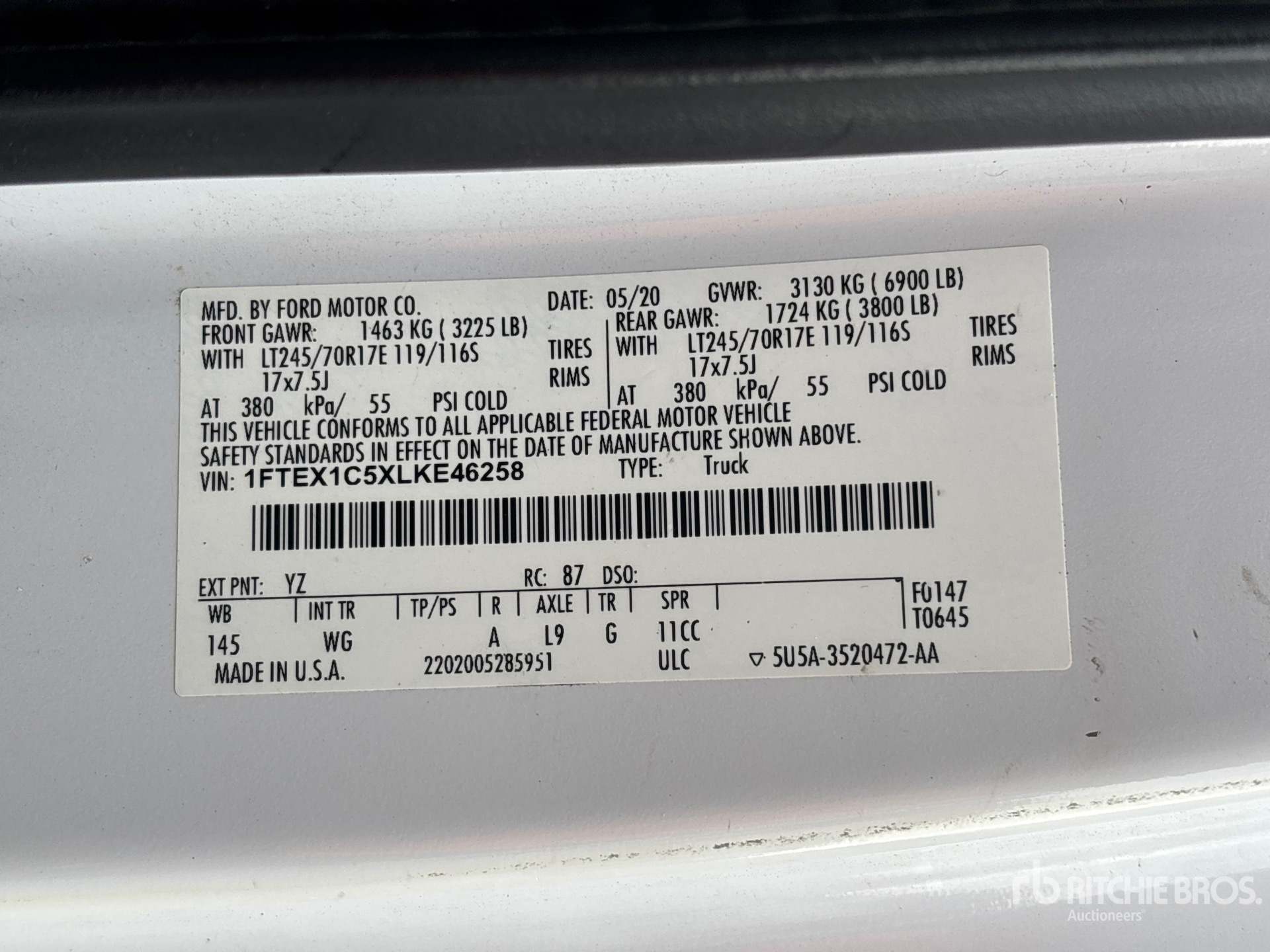 General Appearance with Serial Number / VIN