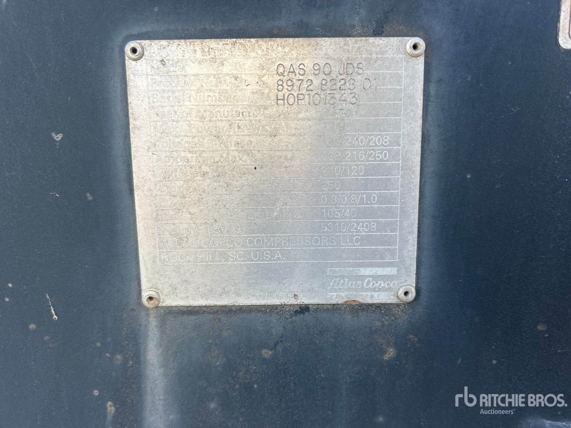 2013 Atlas Copco QAS 90 JDS