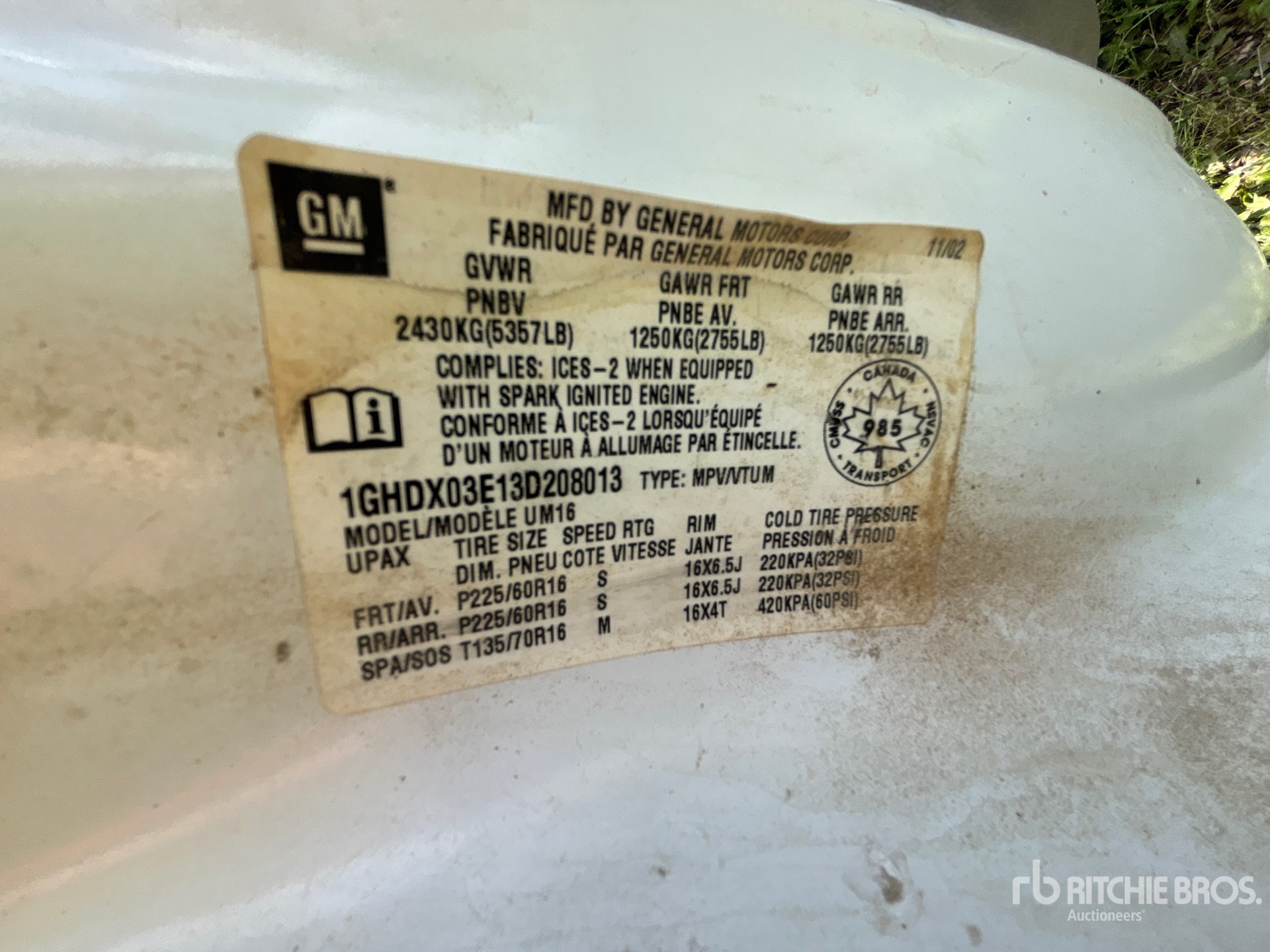 2003 GMC OLDS MOBILE SIL