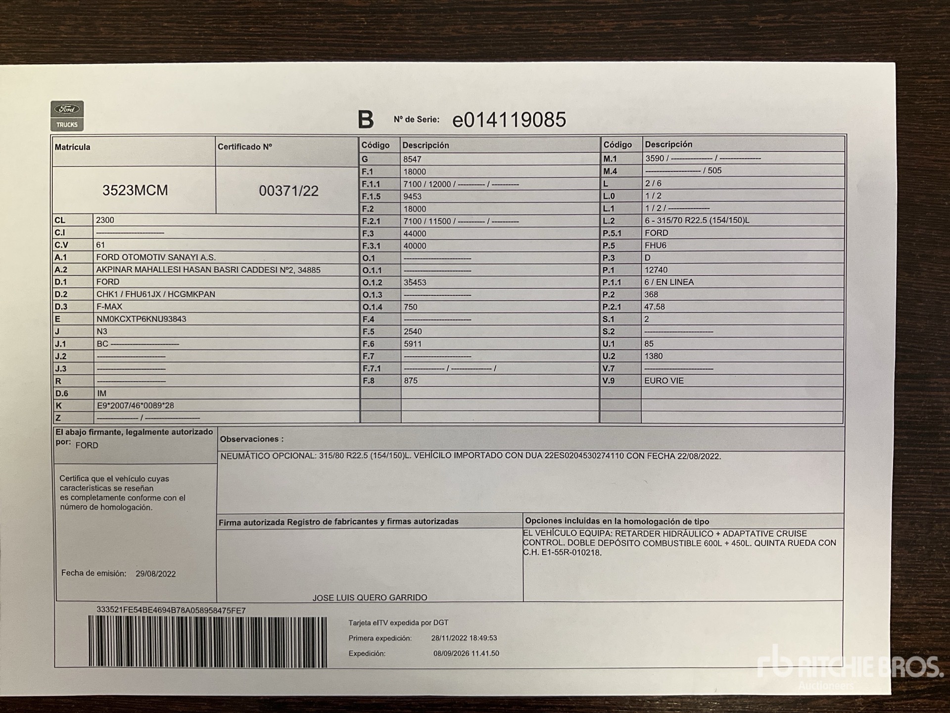 2022 Ford F-MAX 500