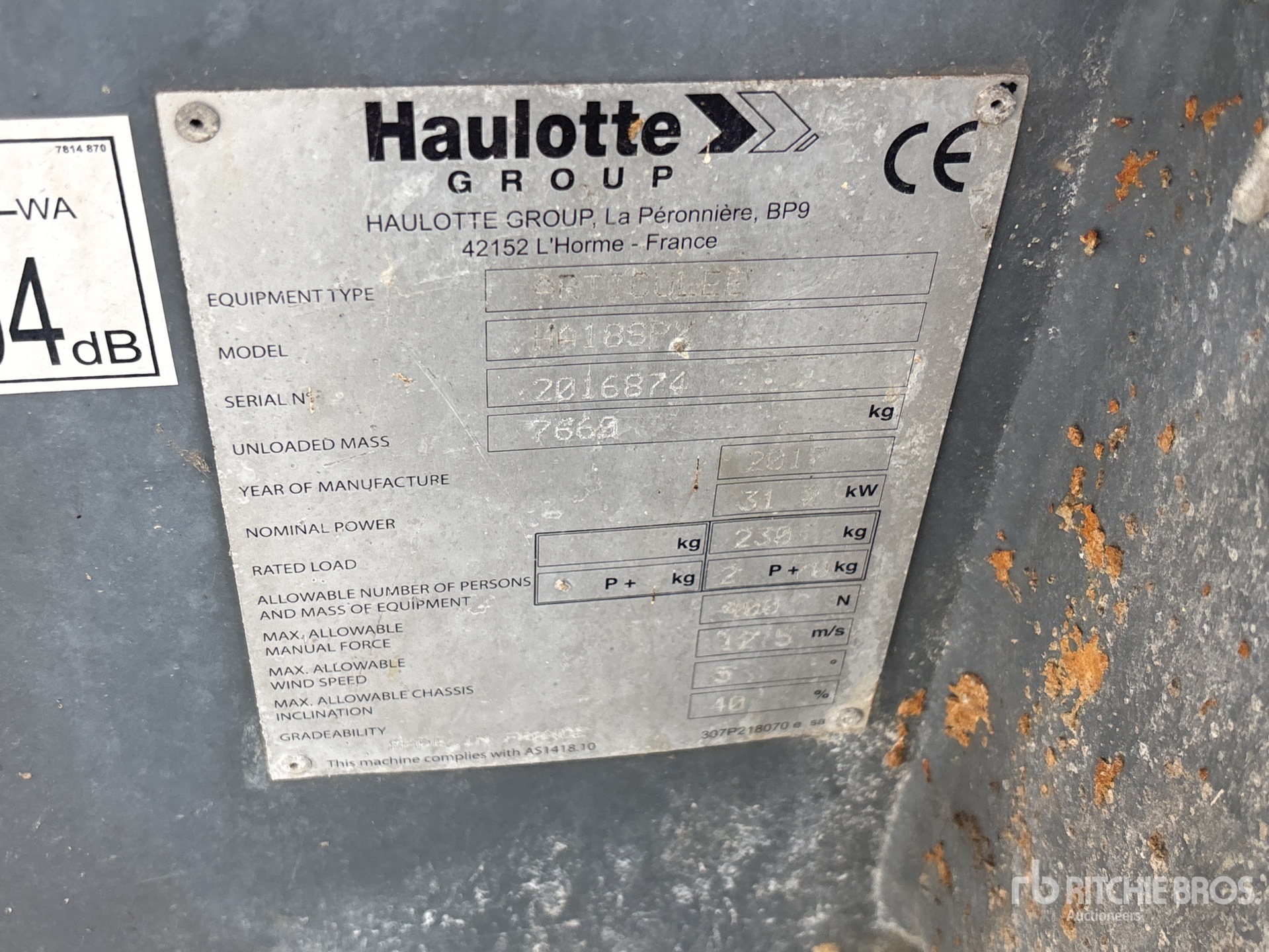 2017 Haulotte HA18SPX