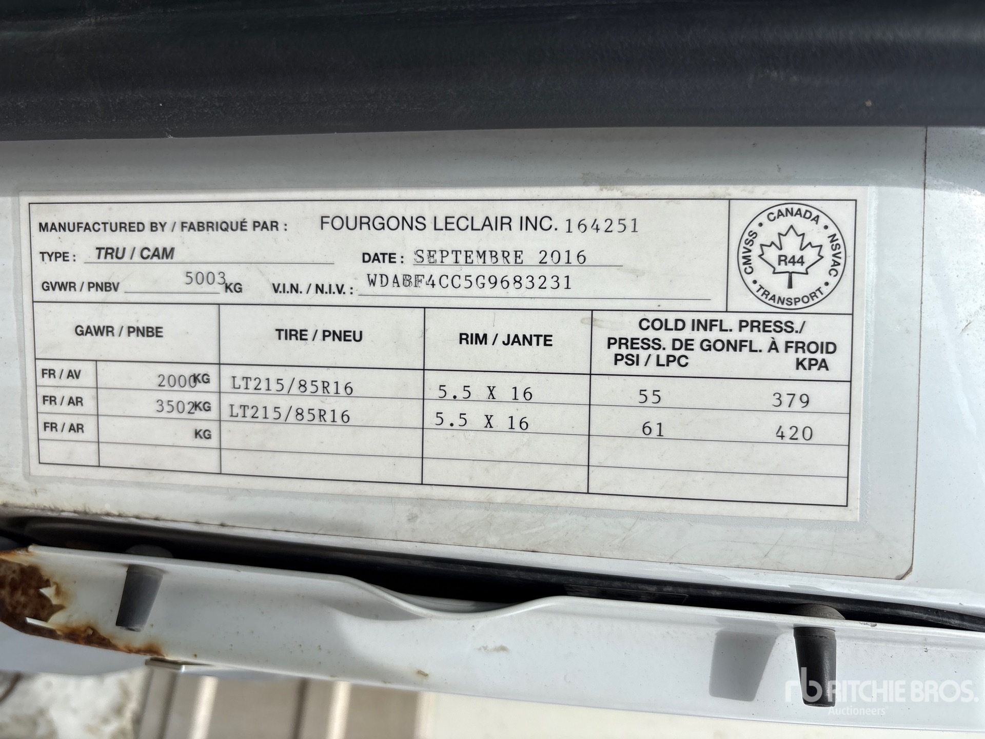 2016 Mercedes-Benz SPRINTER 3500