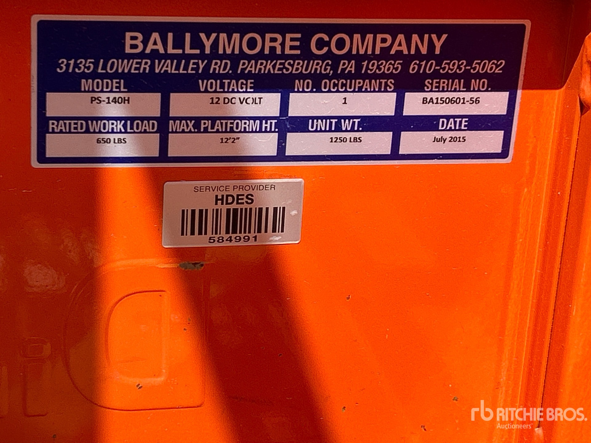 2015 Ballymore PS-140H