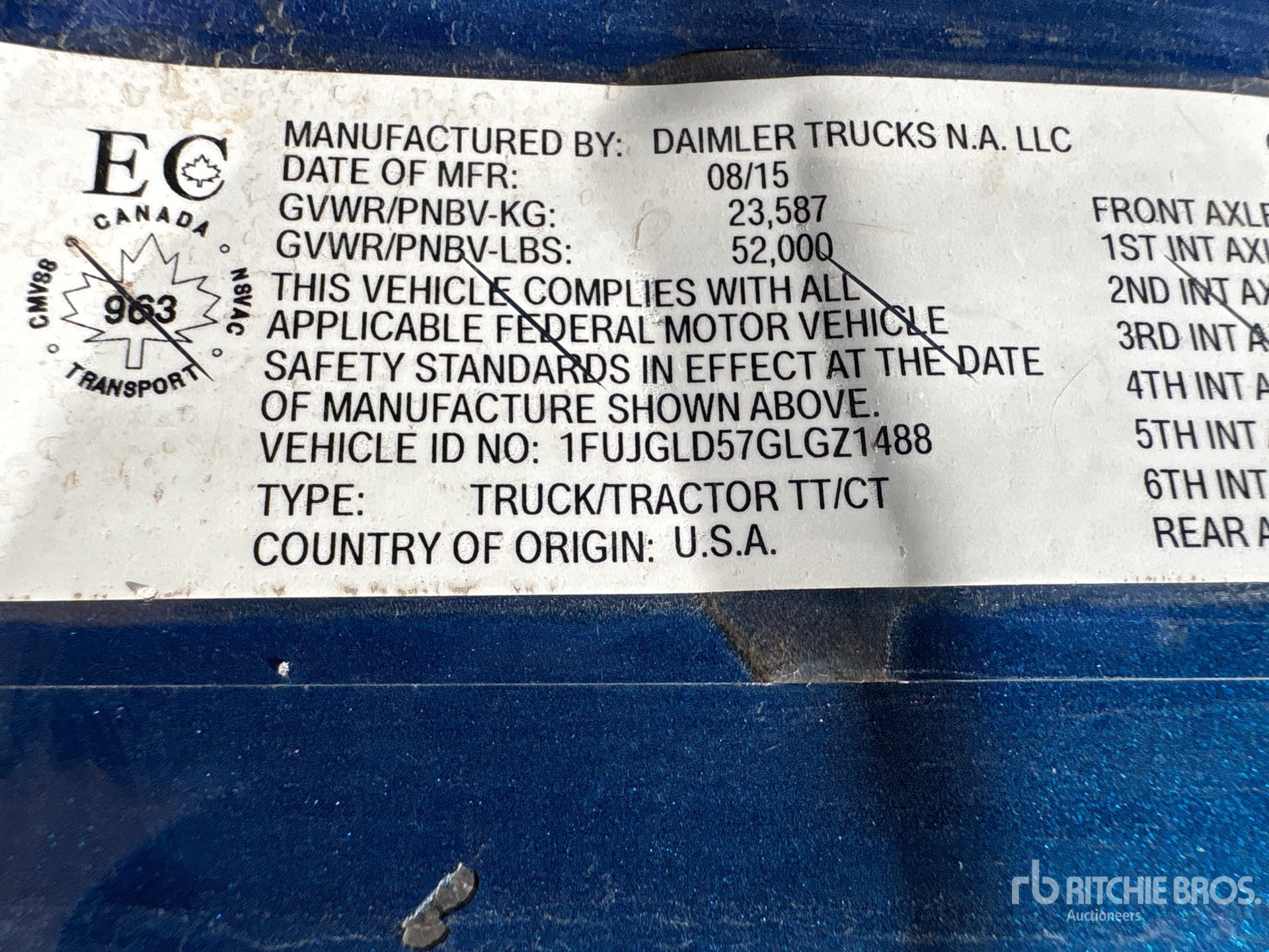 2016 Freightliner CASCADIA 125