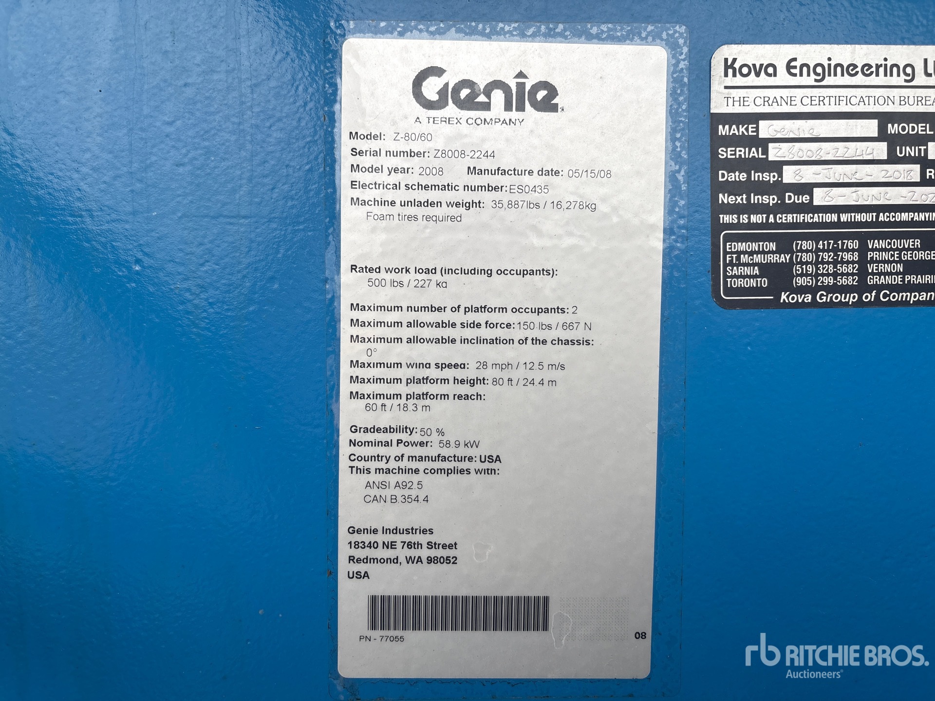 2008 Genie Z80/60