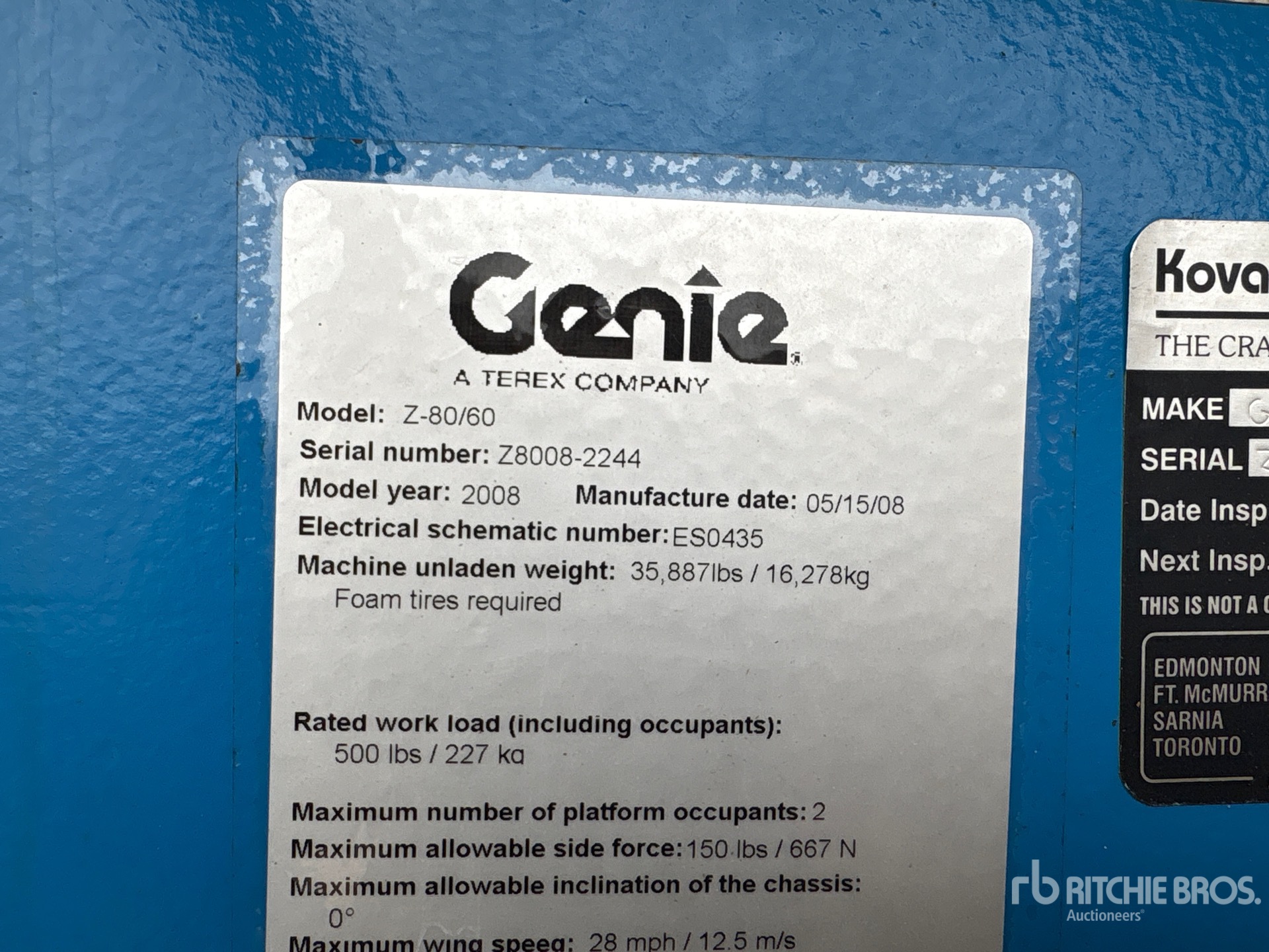 2008 Genie Z80/60