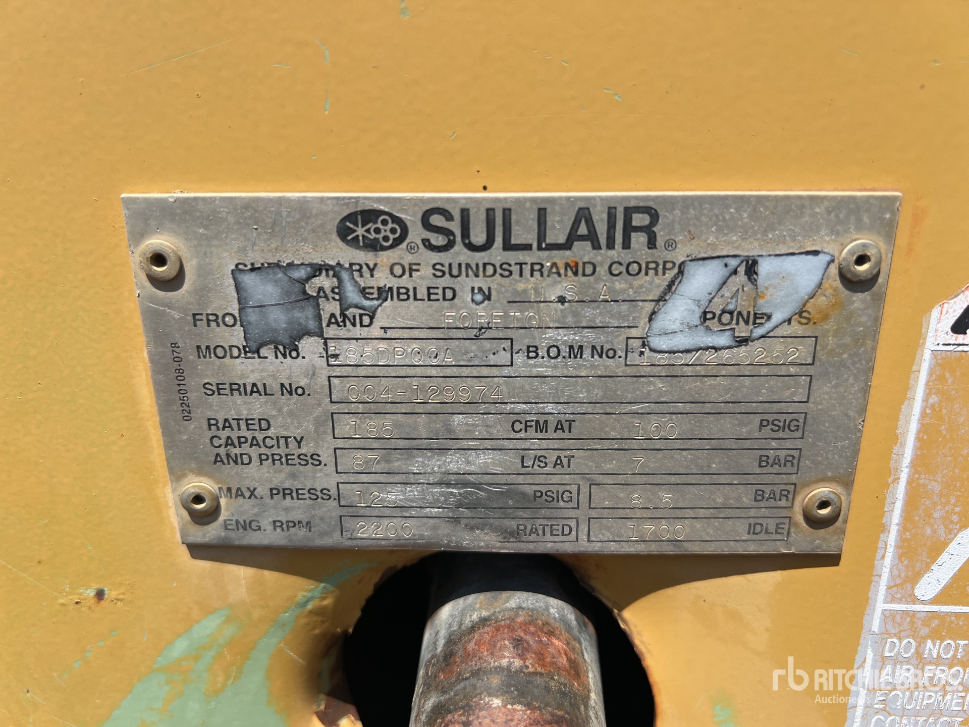 1999 Sullair 185DPQCA