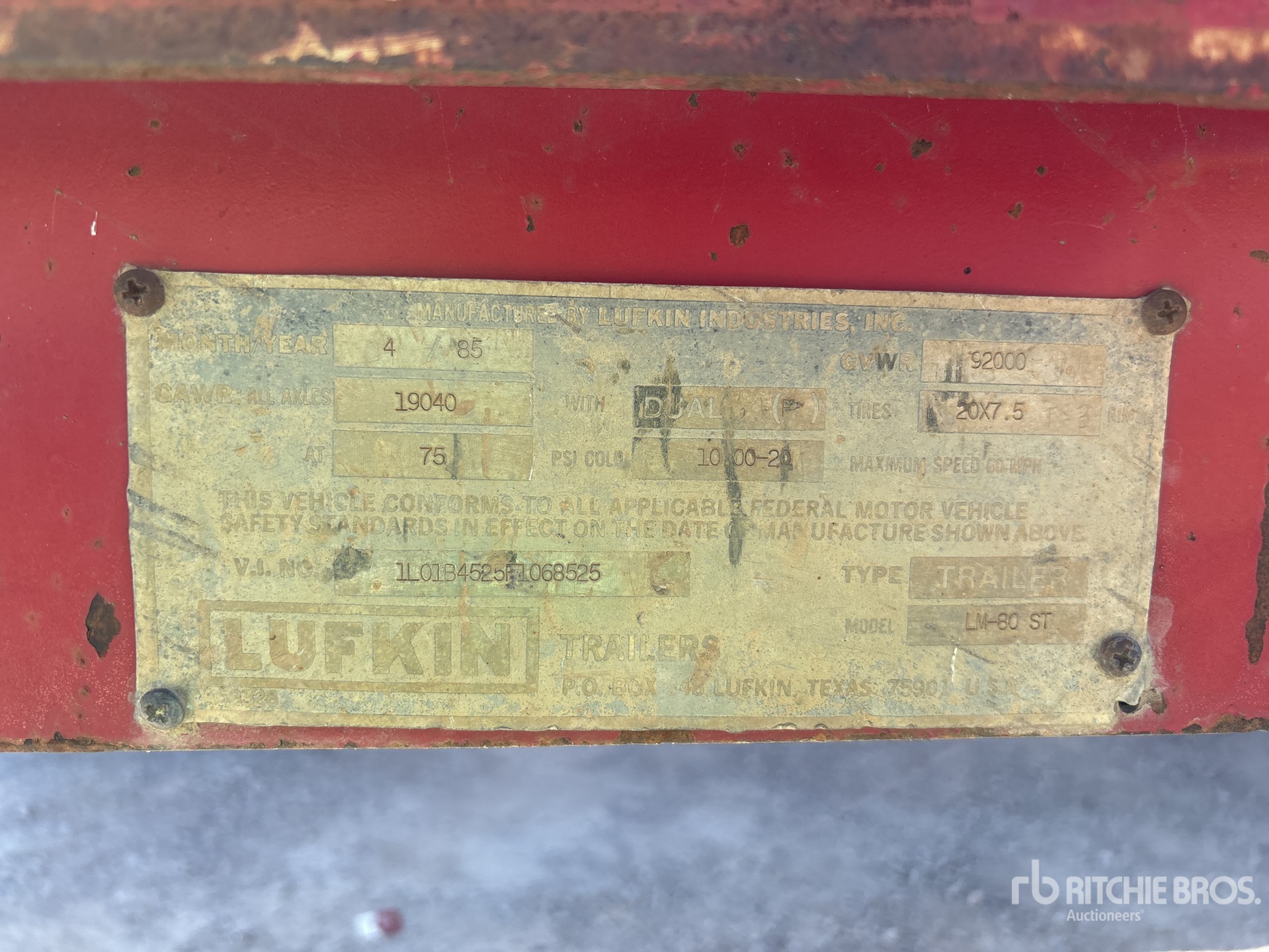 1985 Lufkin 45 FT T/A