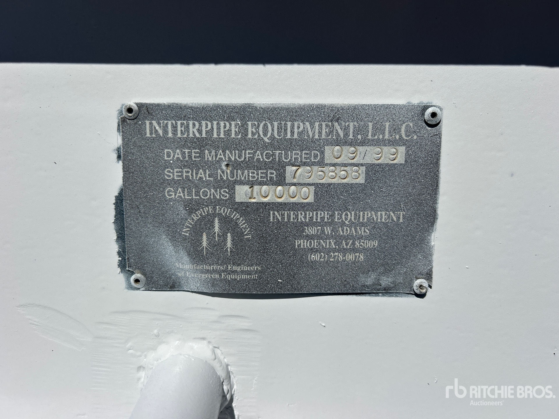 1999 Interpipe 10000 GAL S/A PORTABLE