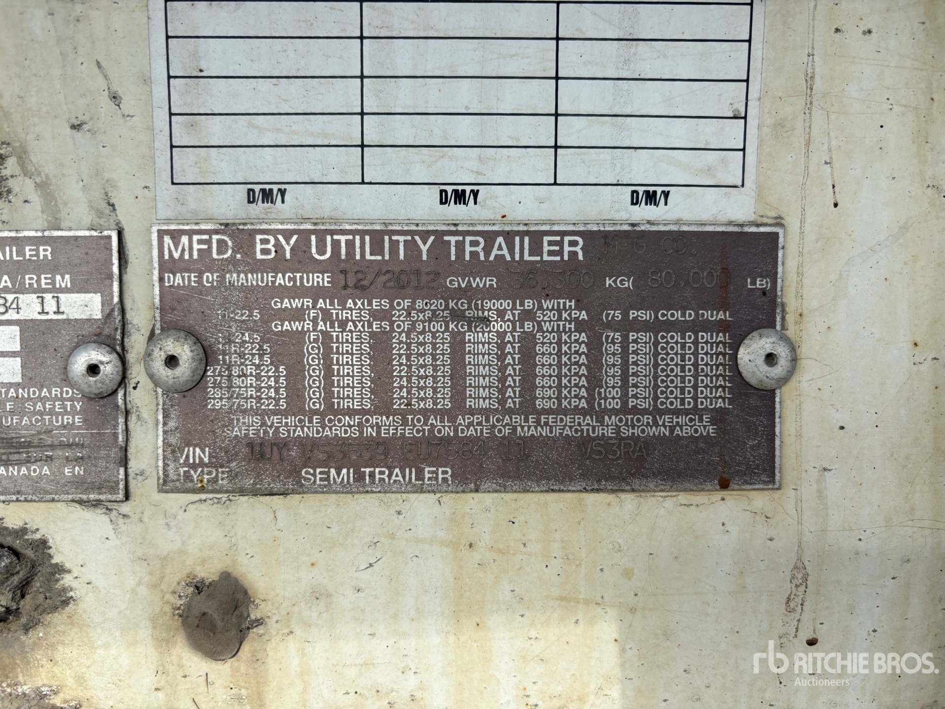 2014 Utility 53 FT X 102 IN TRI/A