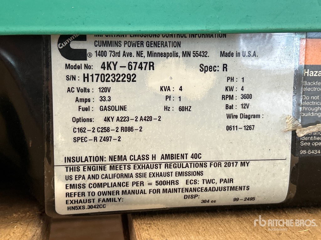 General Appearance with Serial Number / VIN