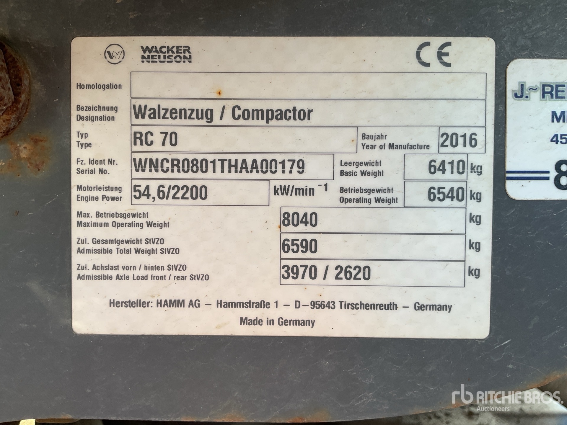 2016 Wacker Neuson RC70