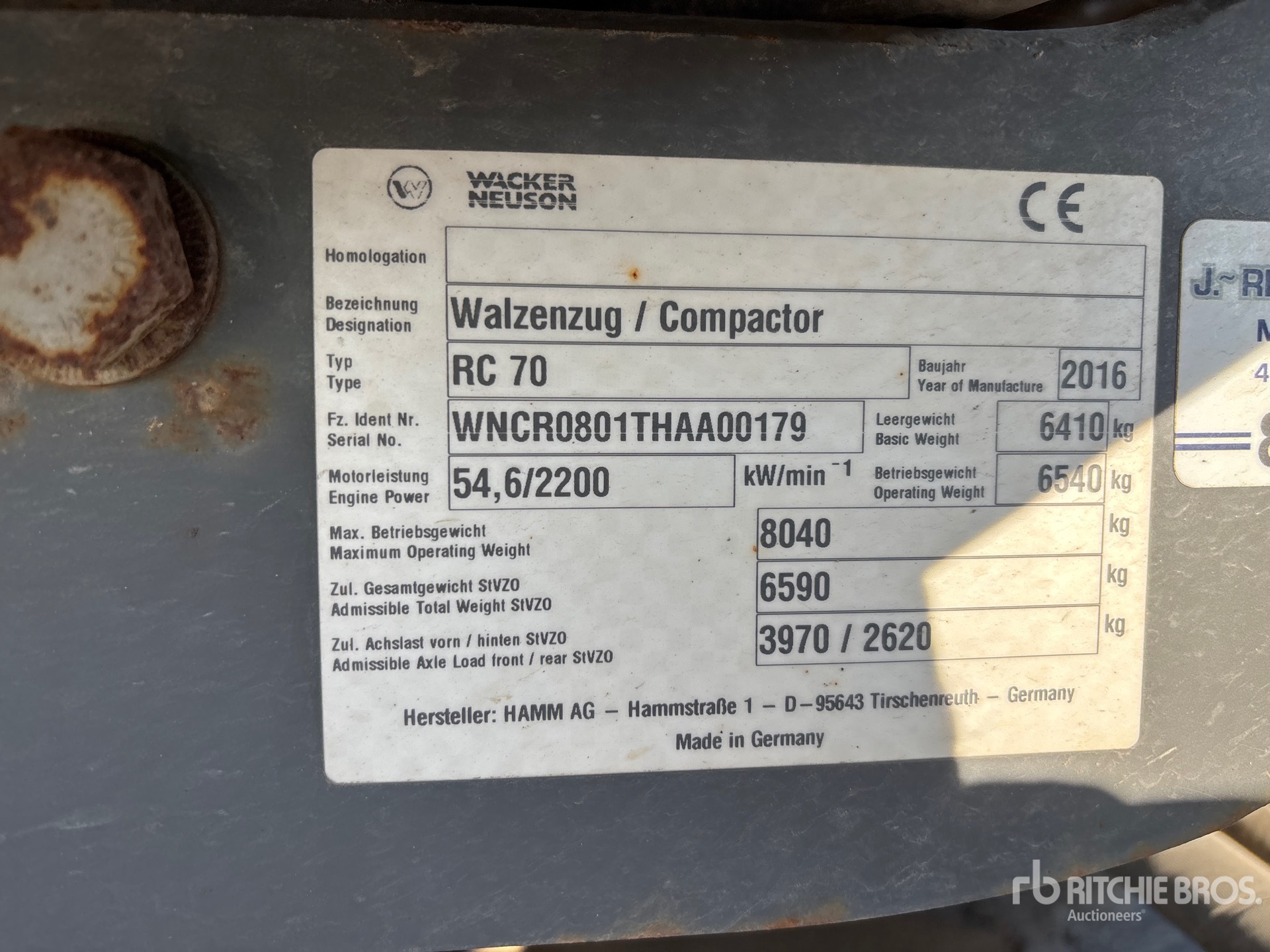2016 Wacker Neuson RC70