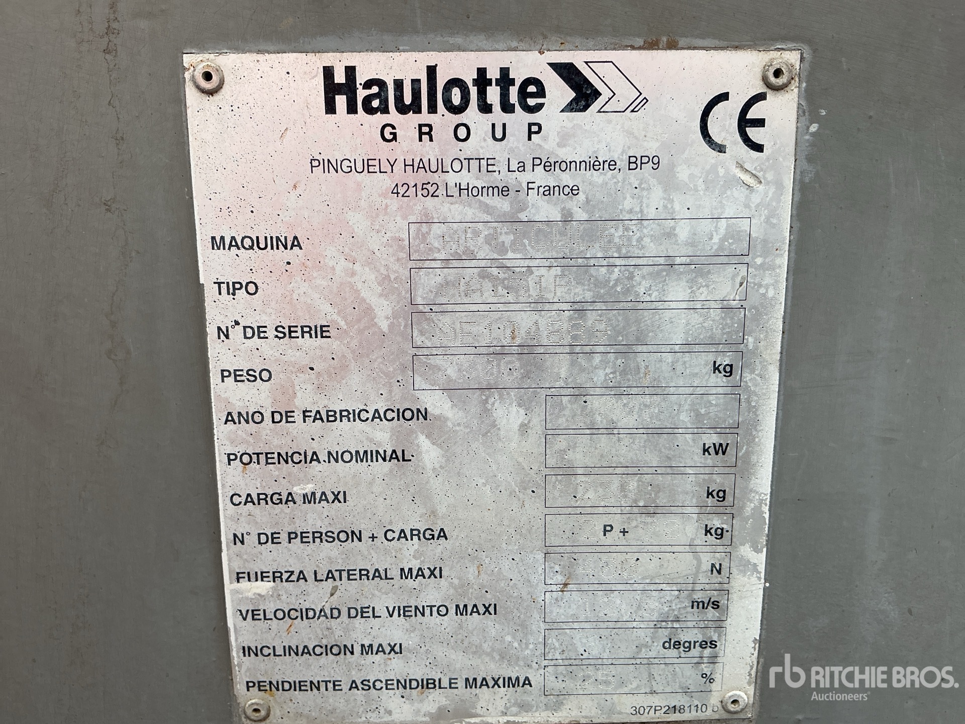 2007 Haulotte HA15IP