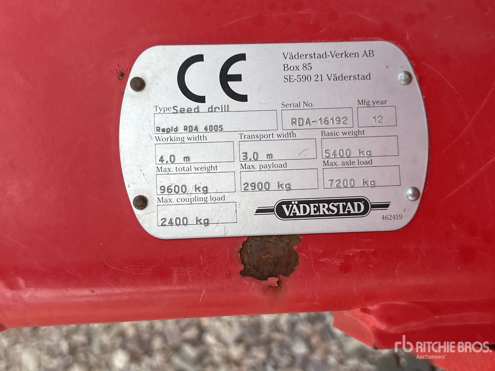2012 Vaderstad 400S