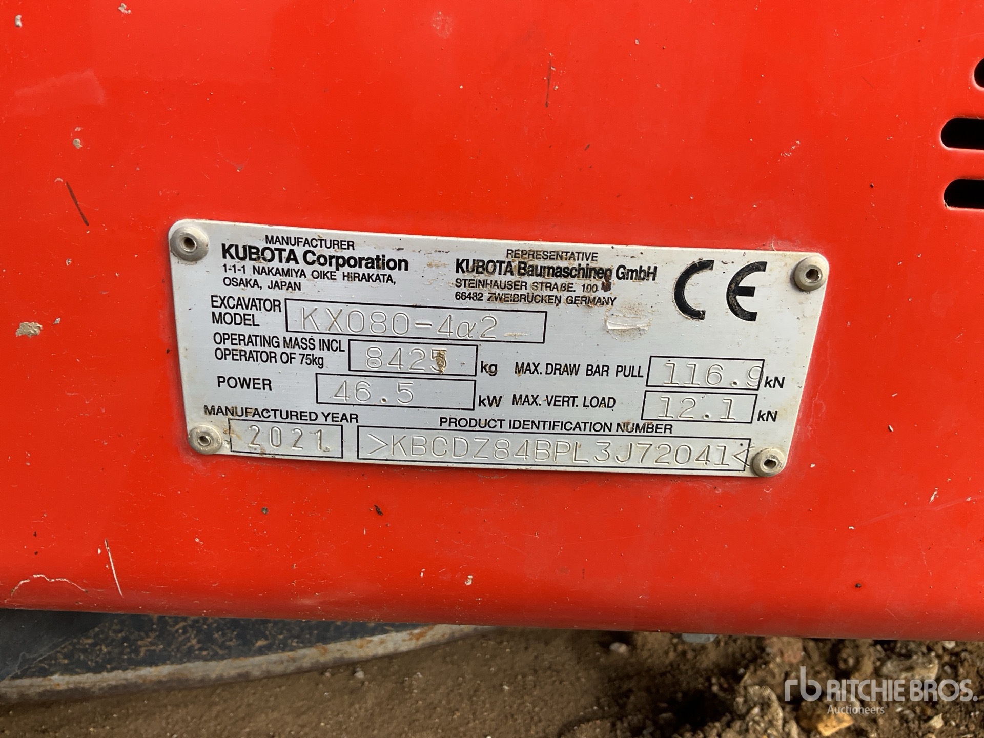 2021 Kubota KX080-4A2