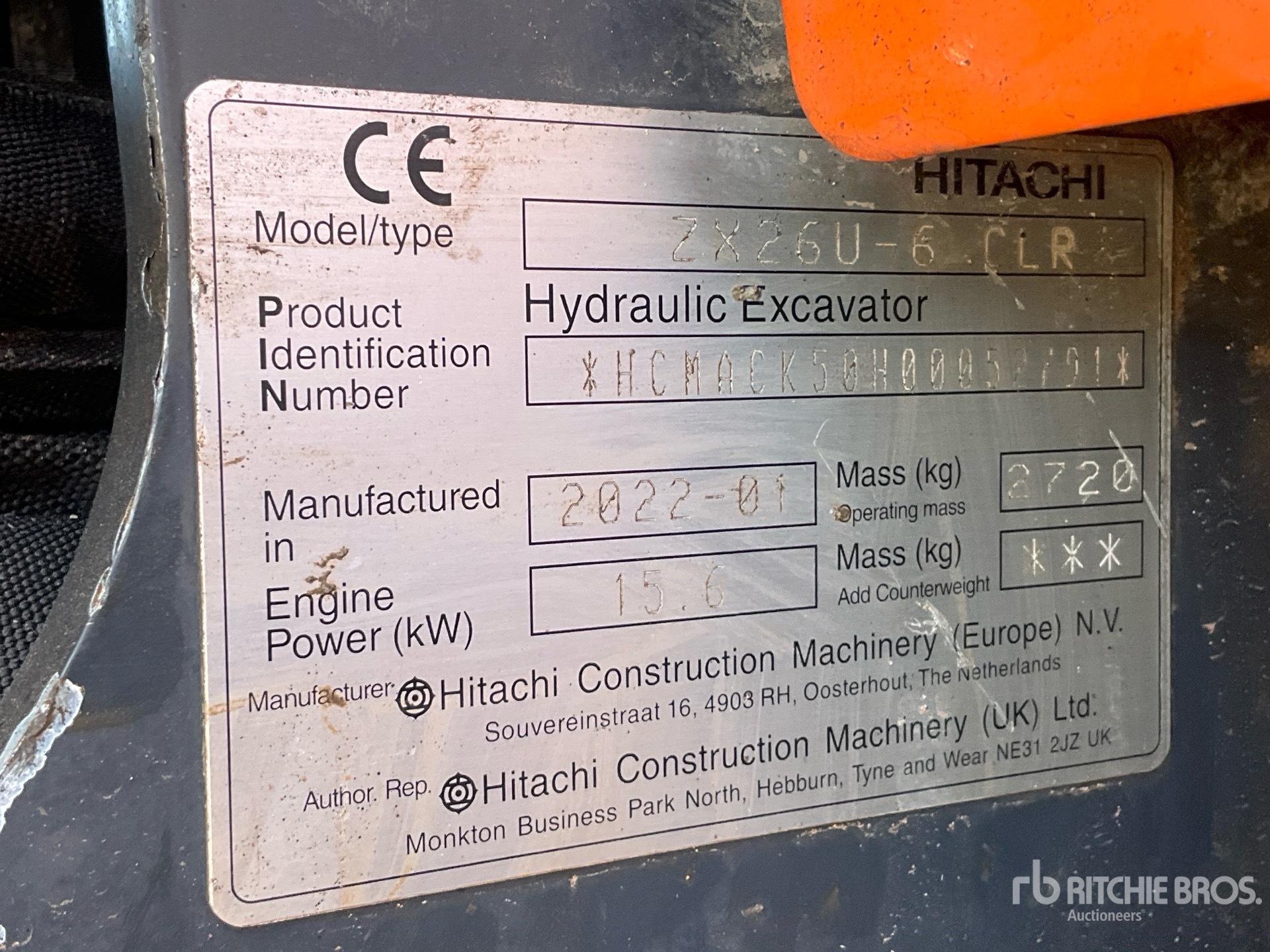 2022 Hitachi ZX26U-6