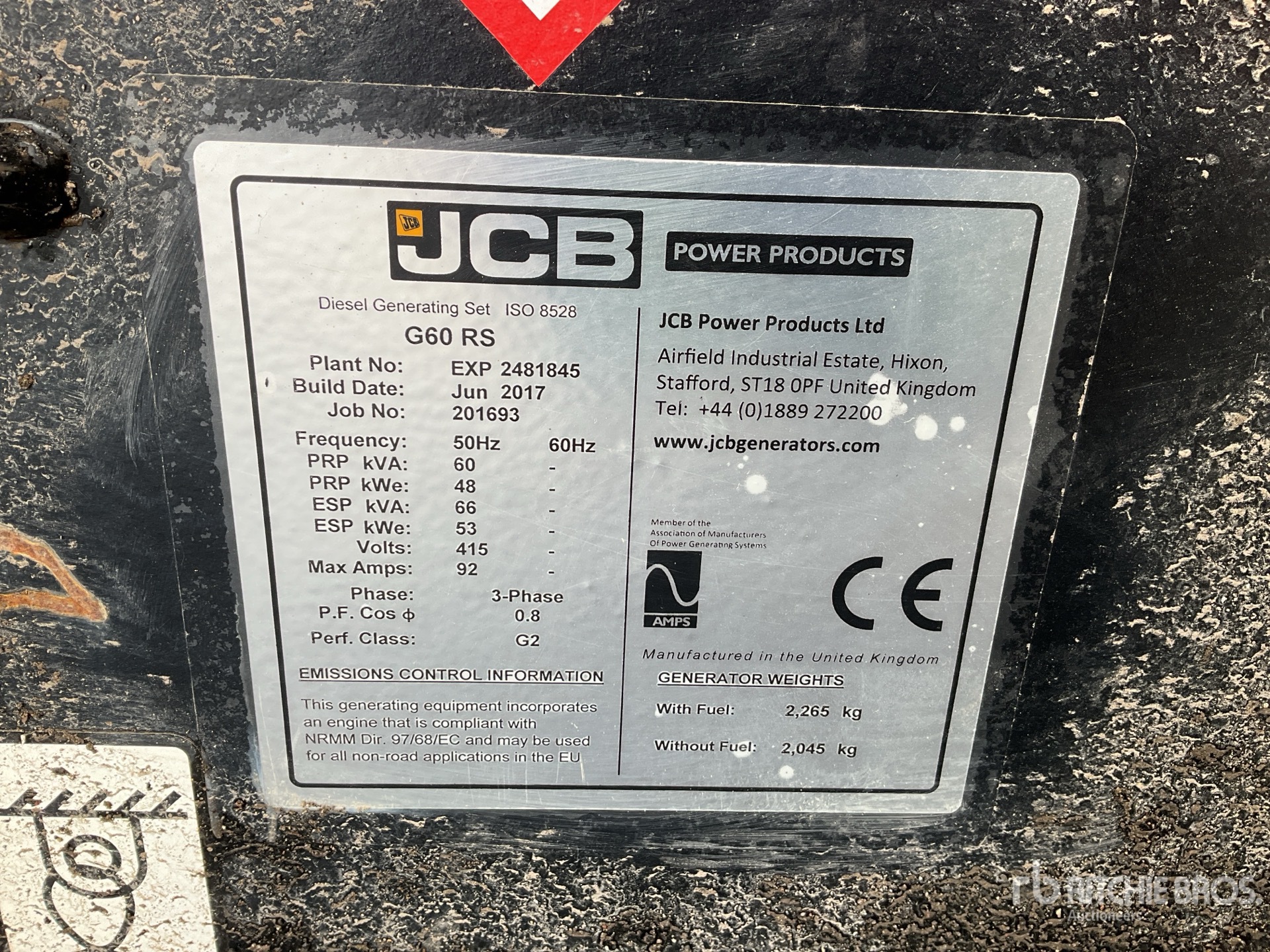 2017 JCB G60RS