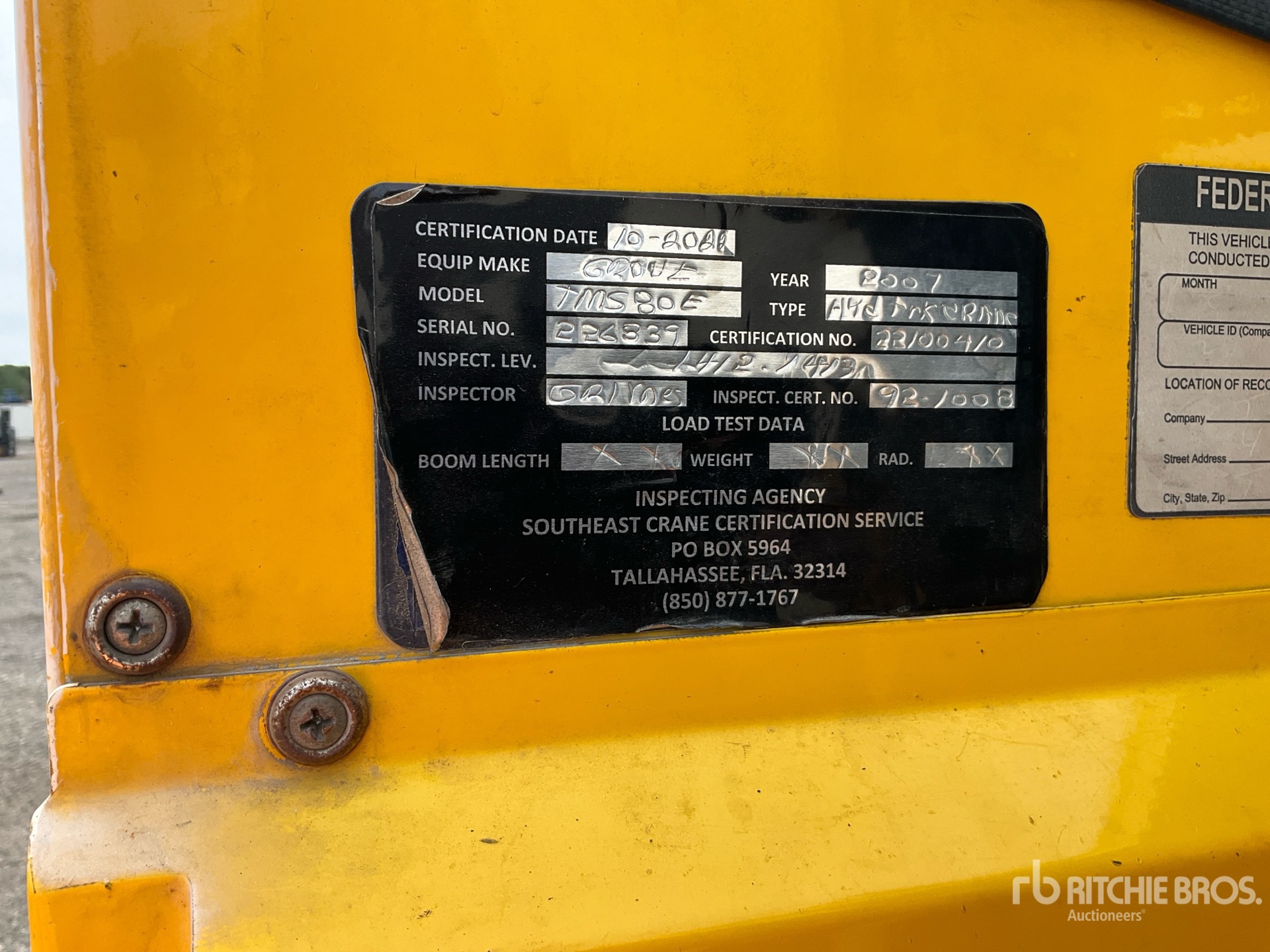 2007 Grove TMS800E