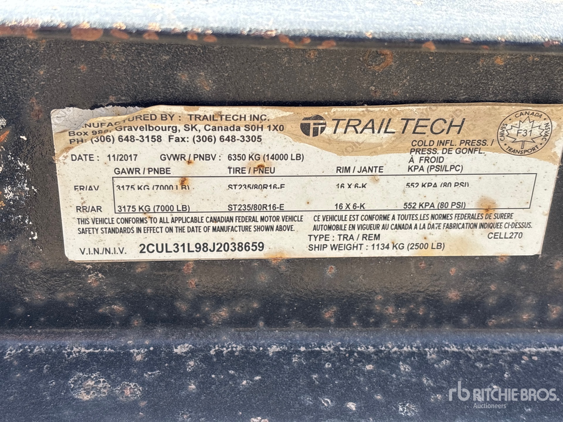 2018 Trailtech CELL270