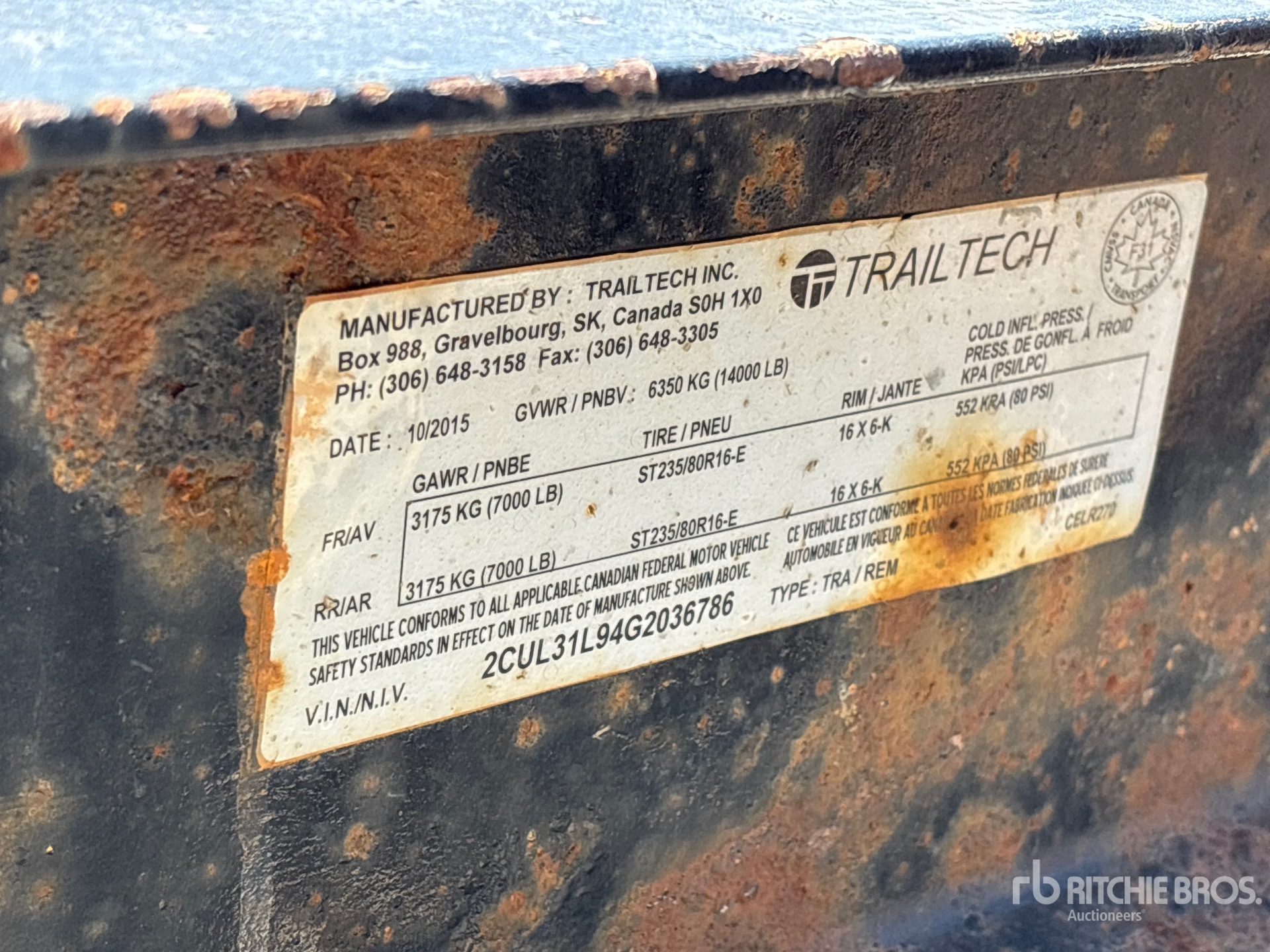 2016 Trailtech CELR270