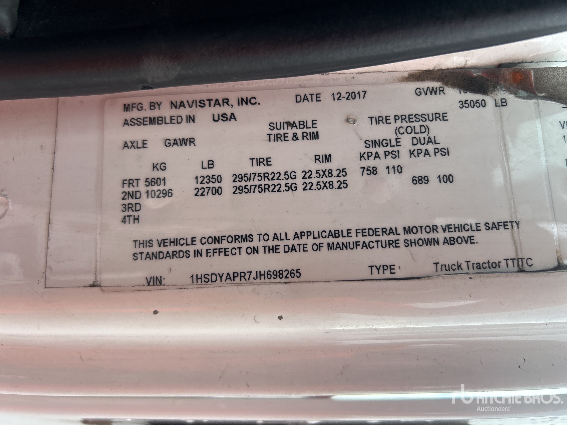 2018 International LT625