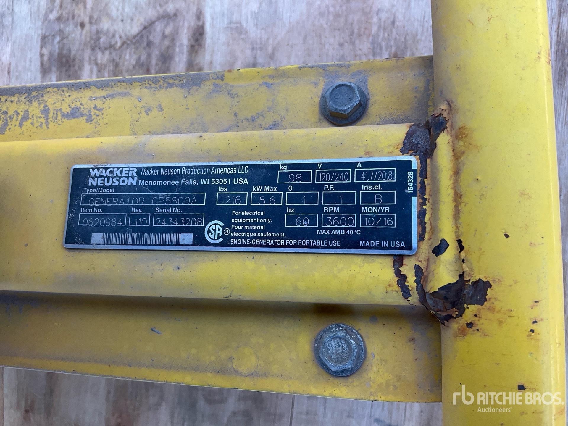 2016 Wacker Neuson GP5600A