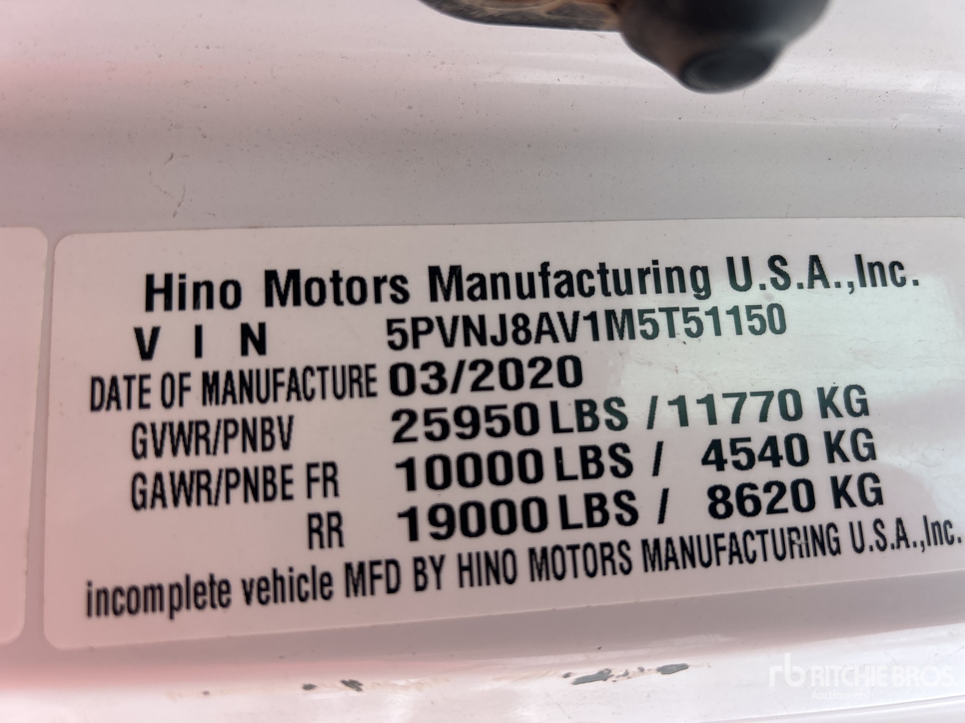 General Appearance with Serial Number / VIN