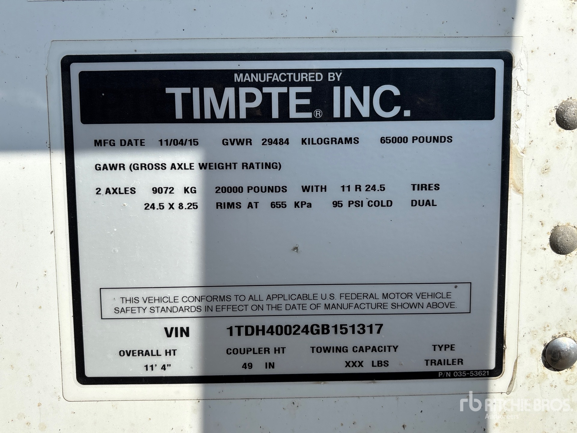 2016 Timpte SUPER HOPPER