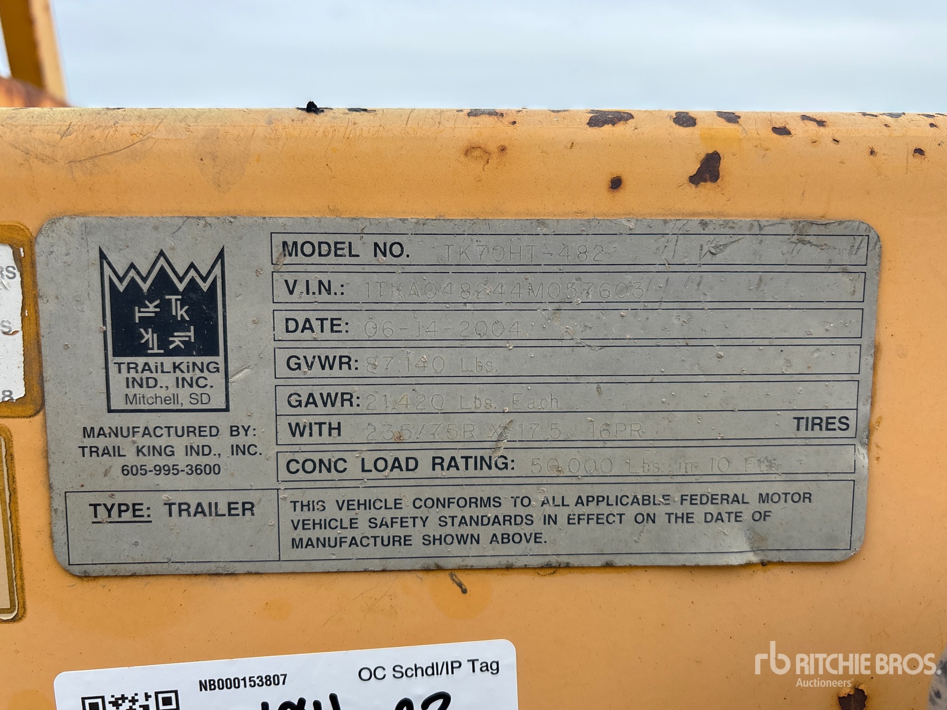 2004 Trail King TK70HT482