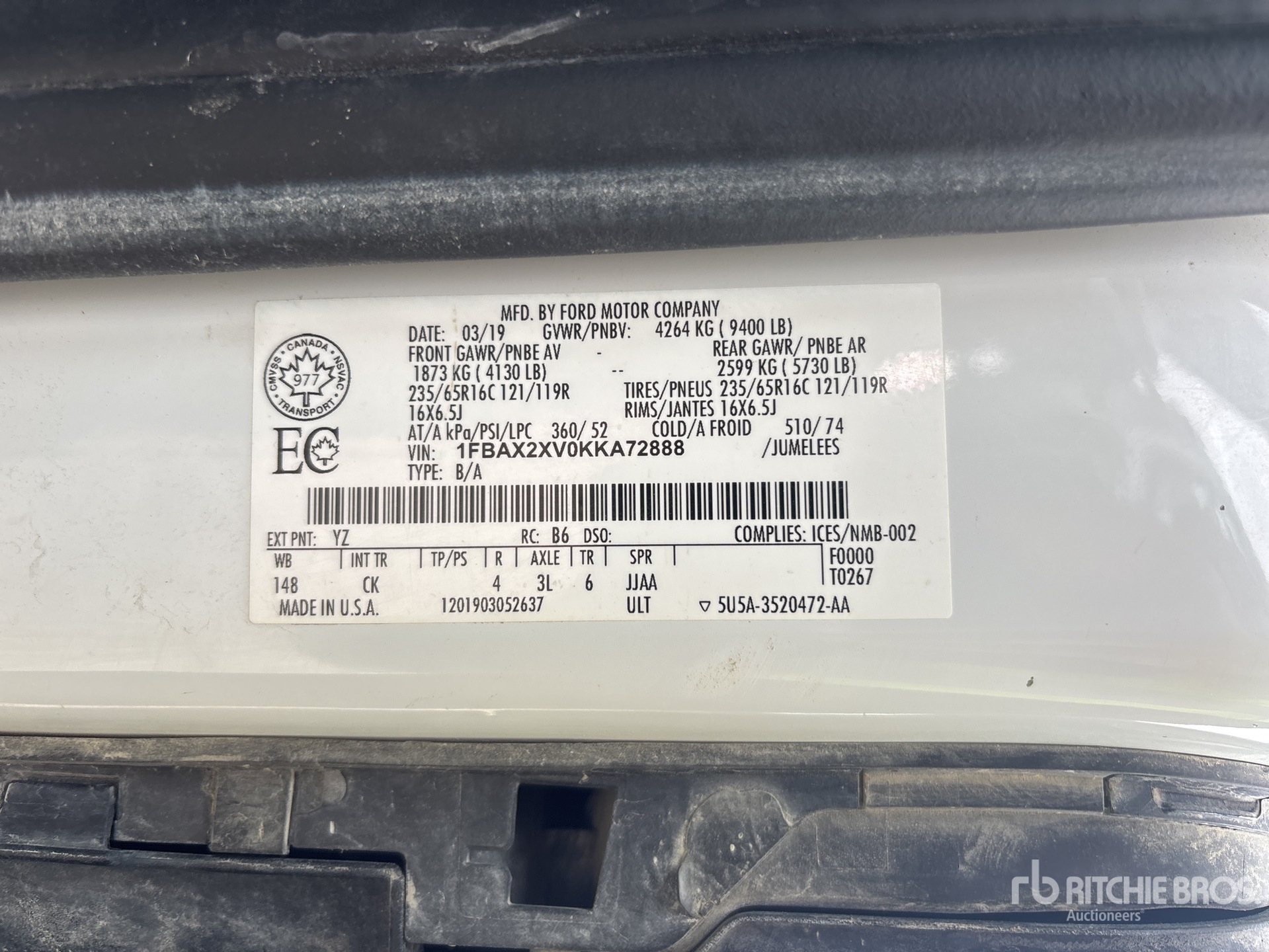 2019 Ford TRANSIT 350