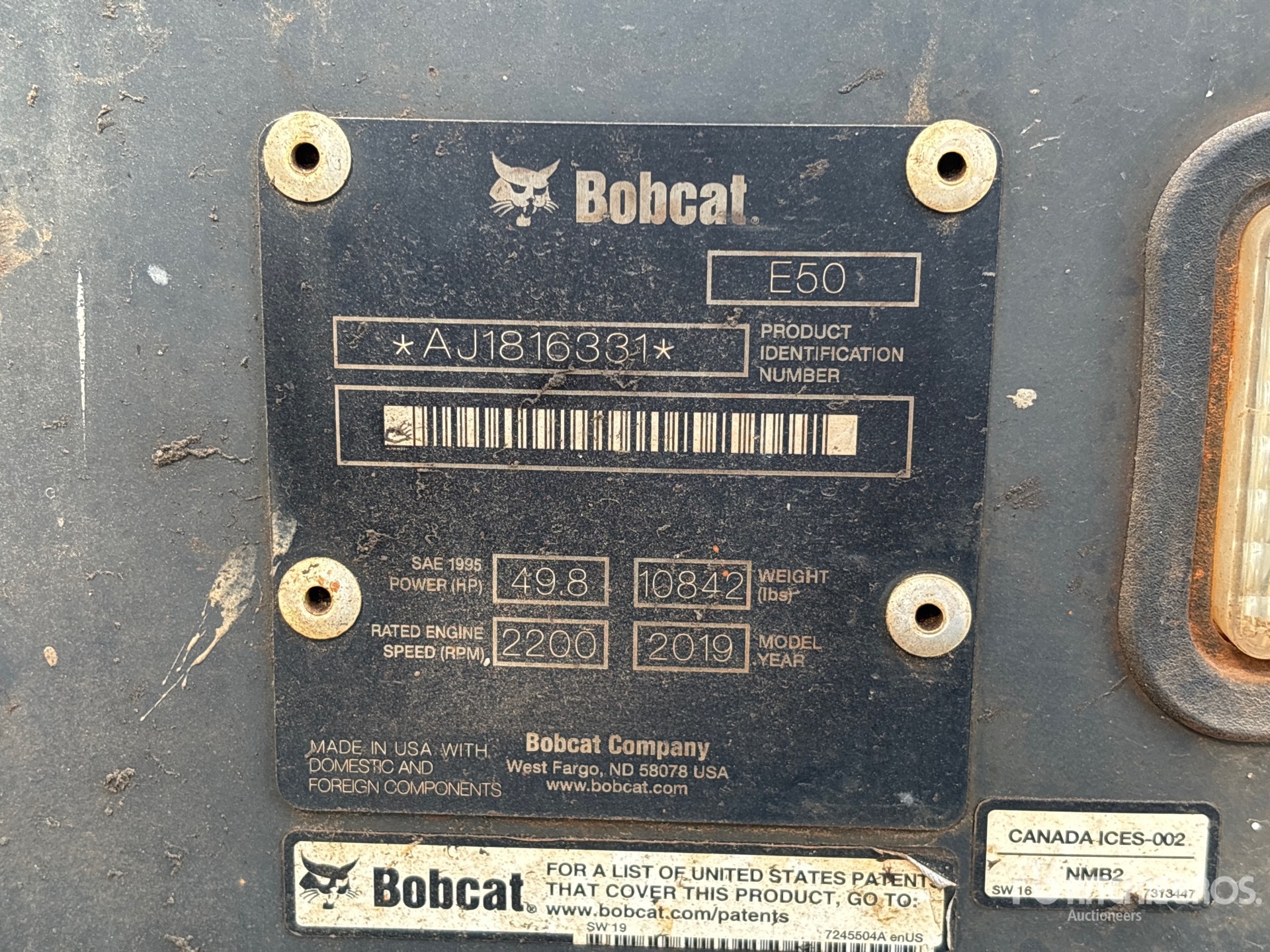 2019 Bobcat E50