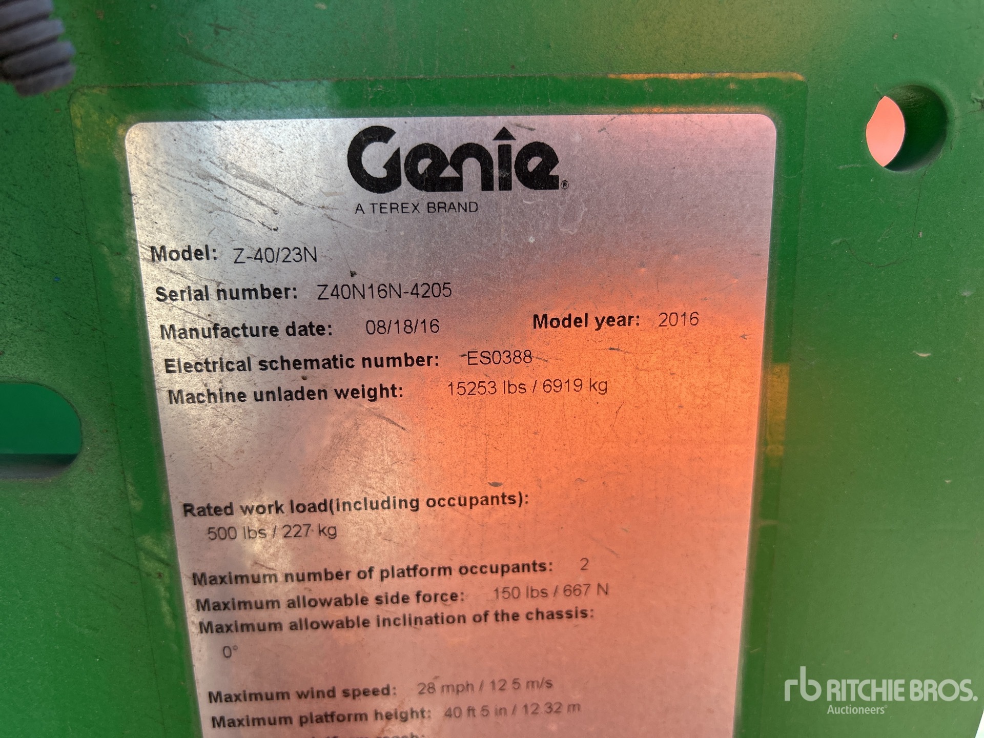 2016 Genie Z-40/23N