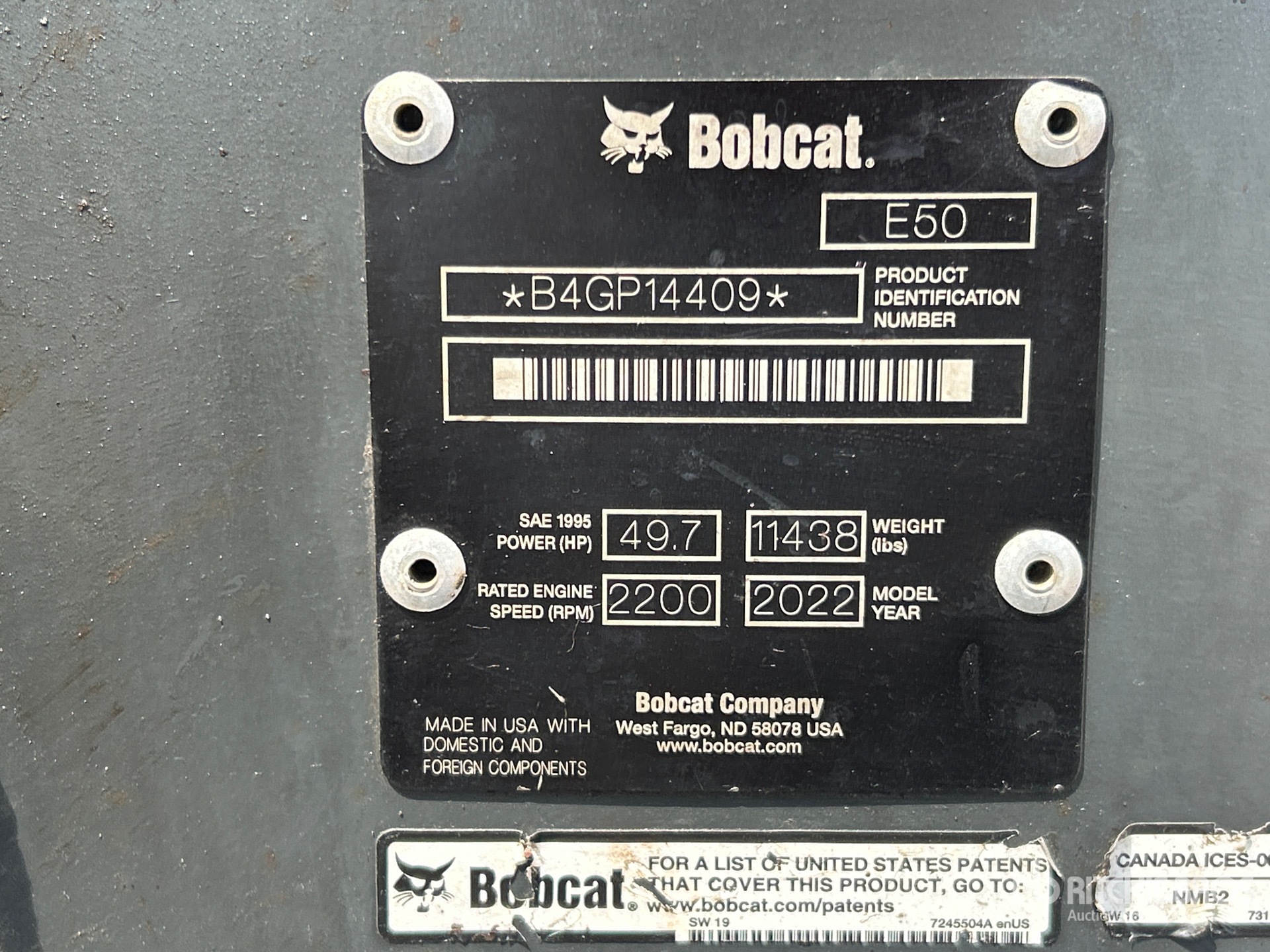 2022 Bobcat E50