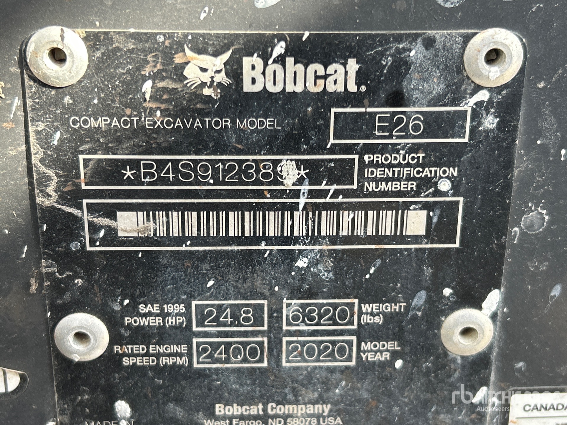 2020 Bobcat E26