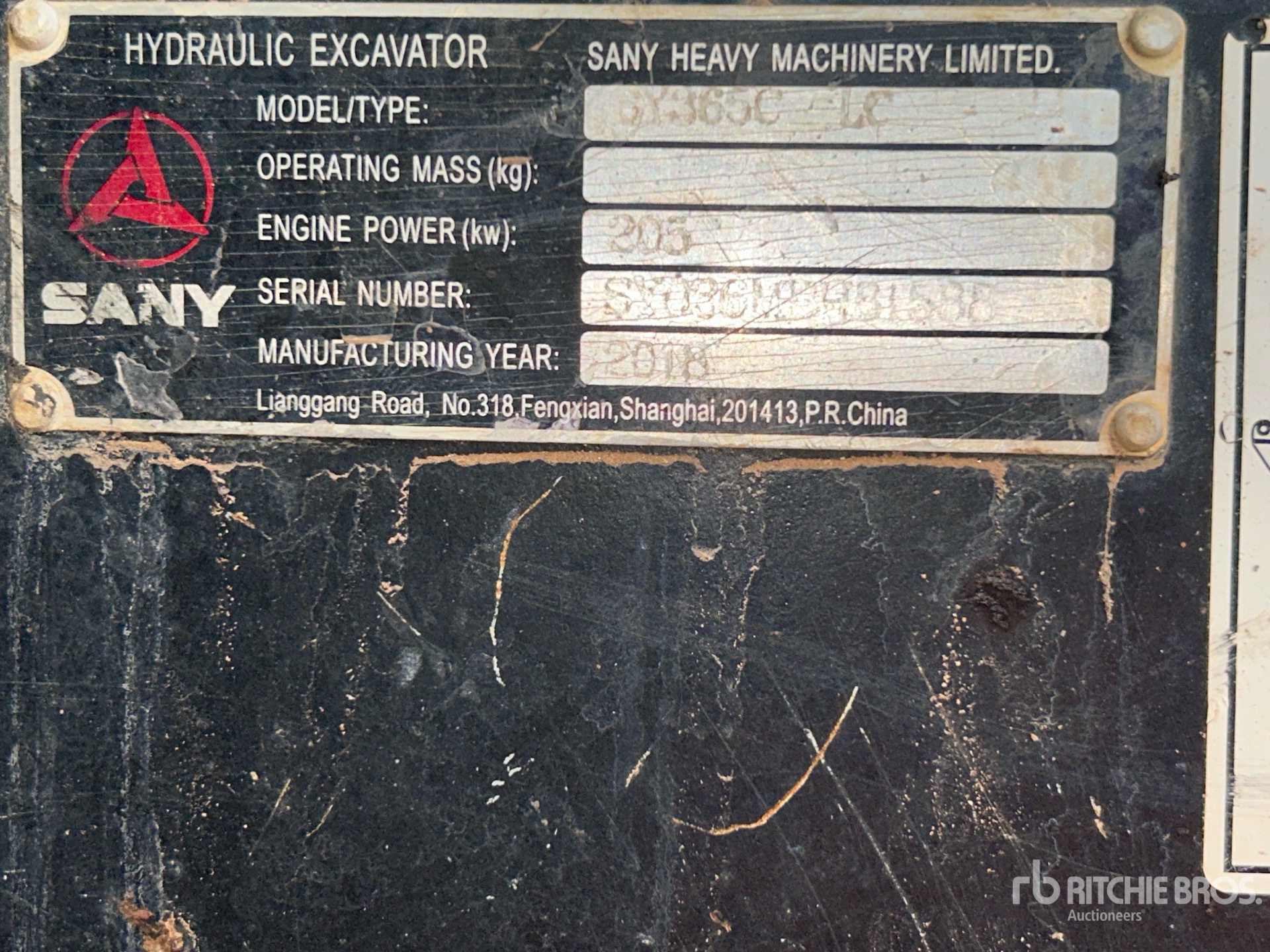 2018 Sany SY365C LC