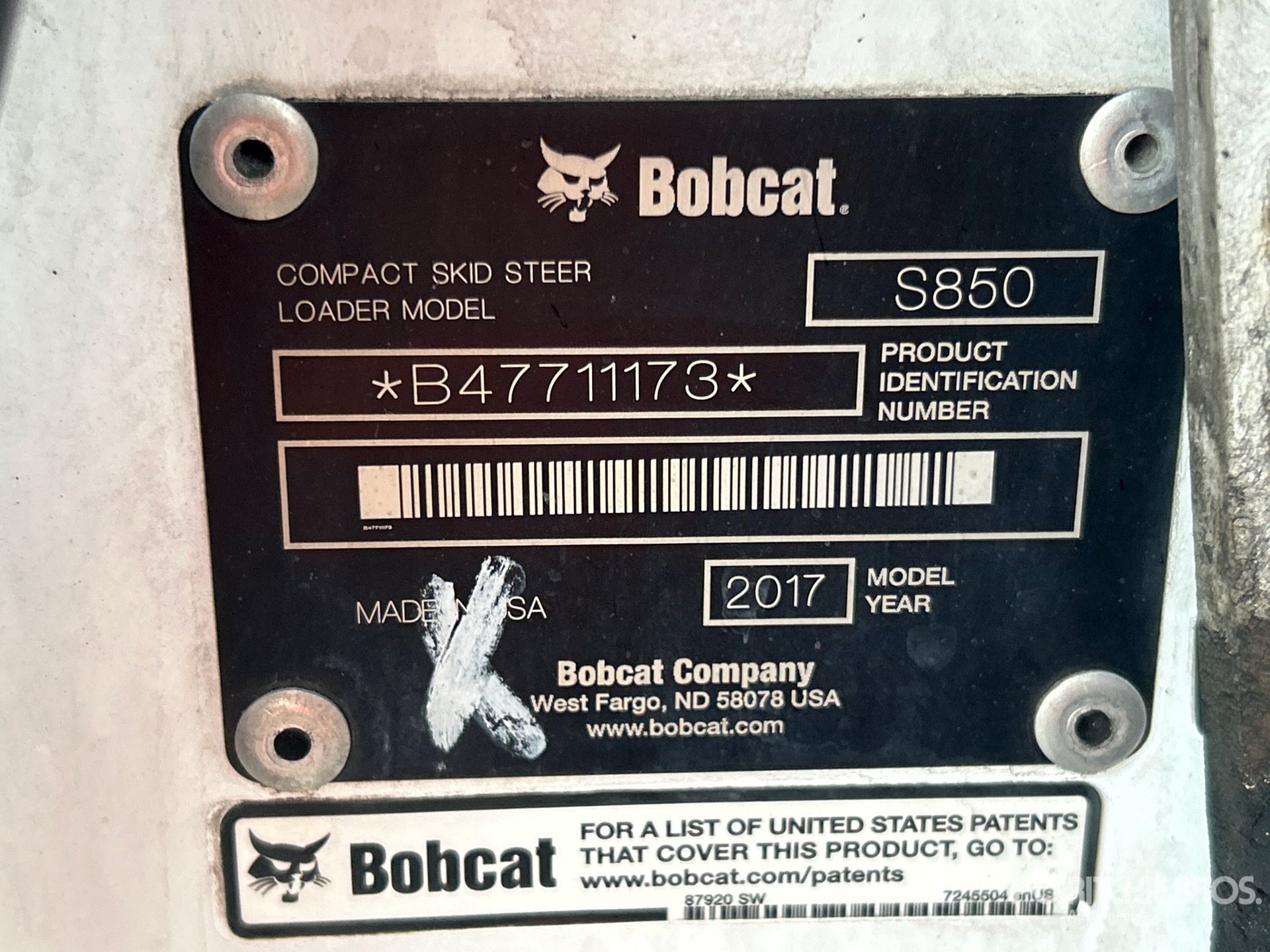 2017 Bobcat S850