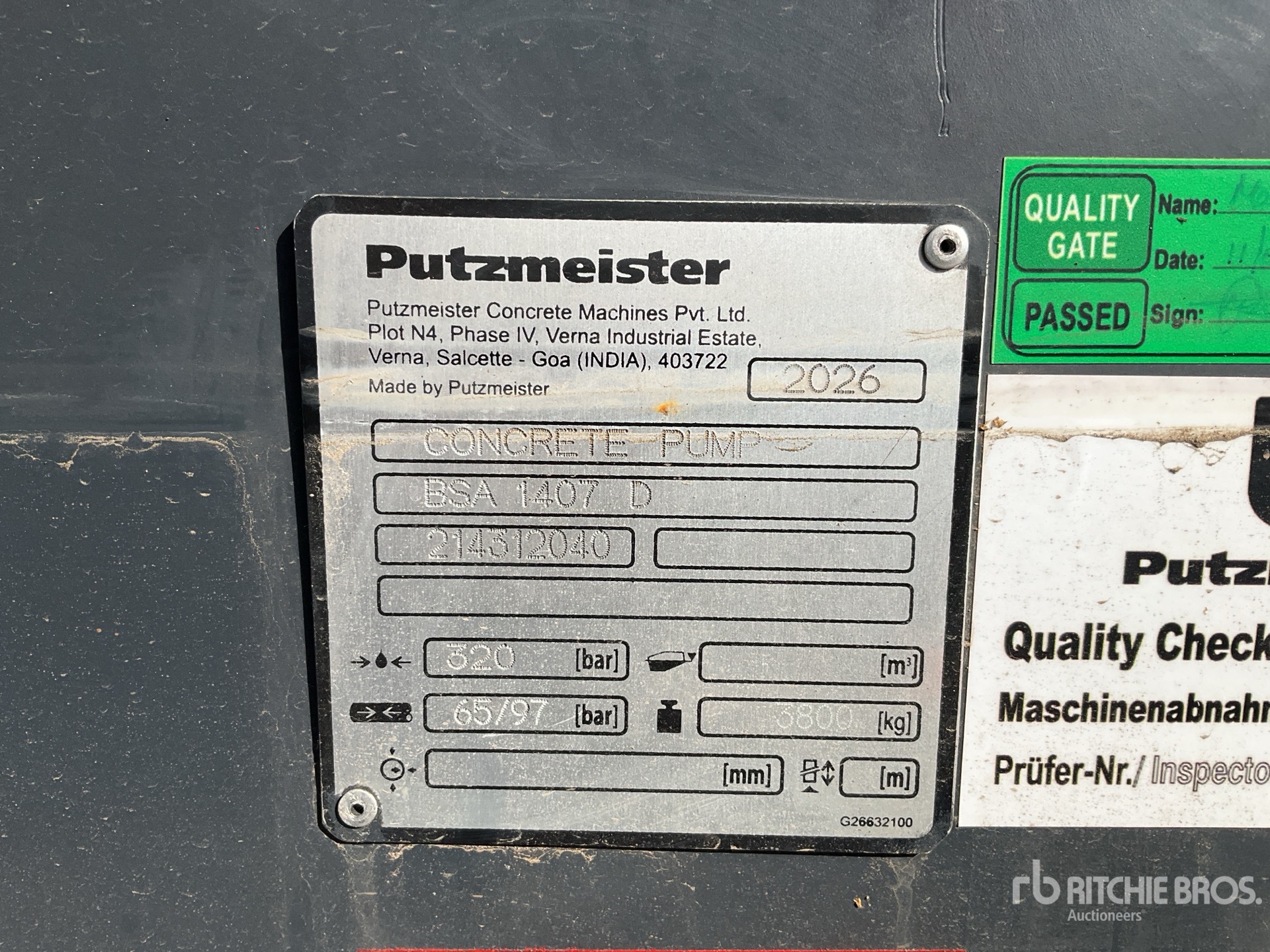 2026 Putzmeister BSA1407D