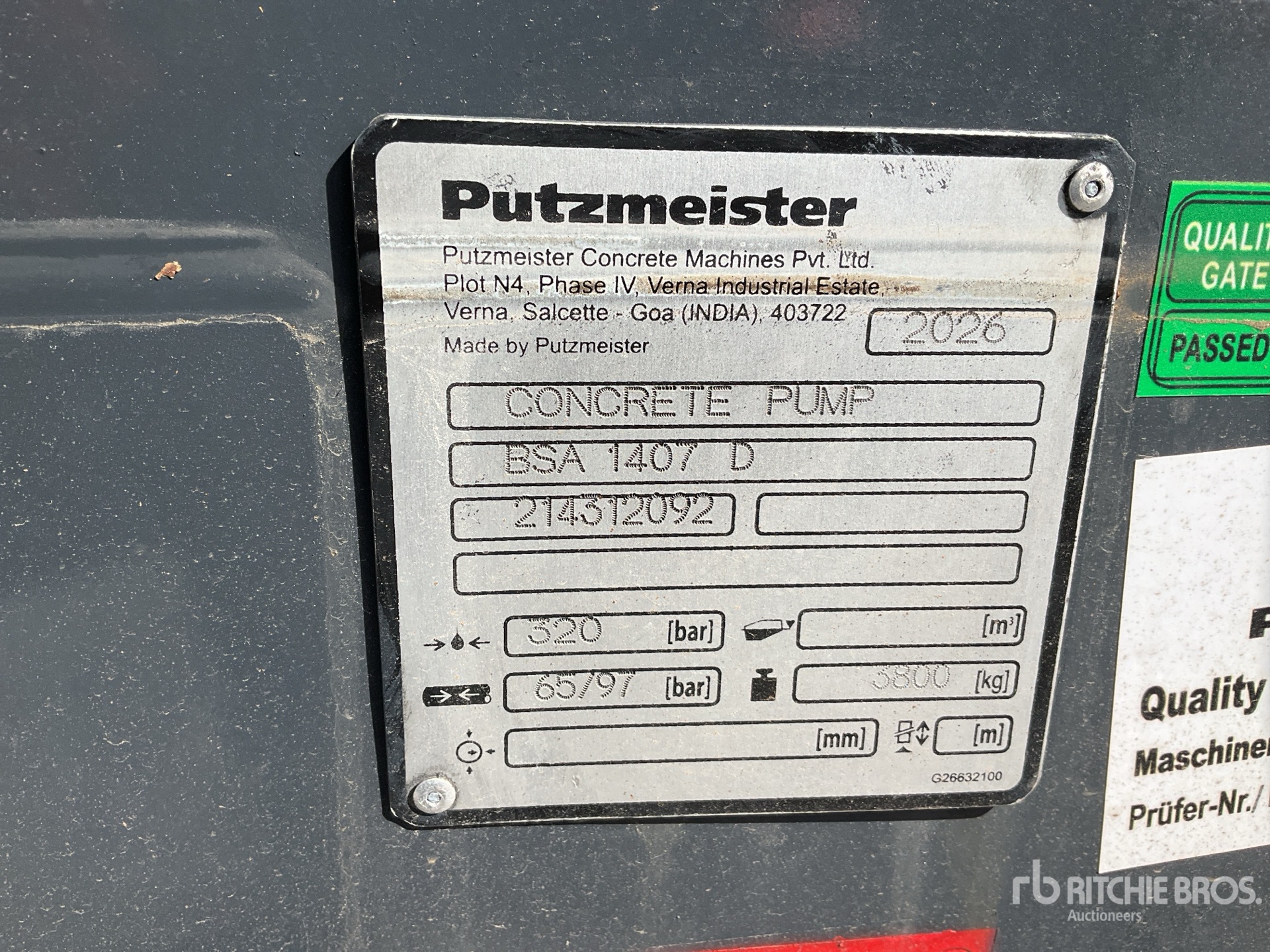 2026 Putzmeister BSA1407D