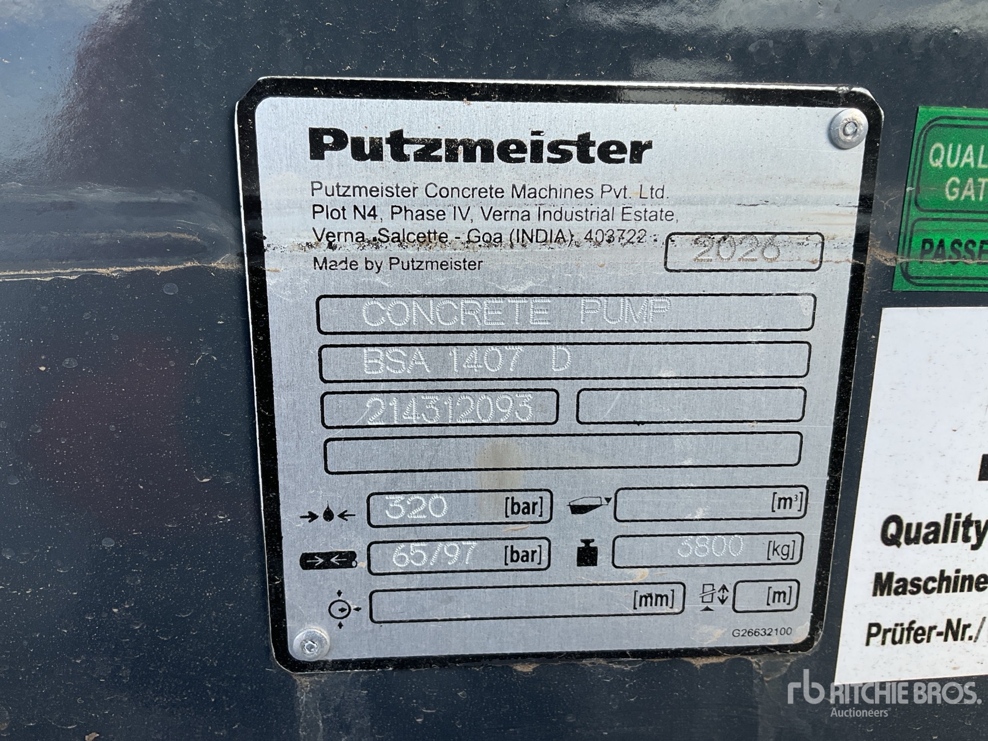 2026 Putzmeister BSA1407D