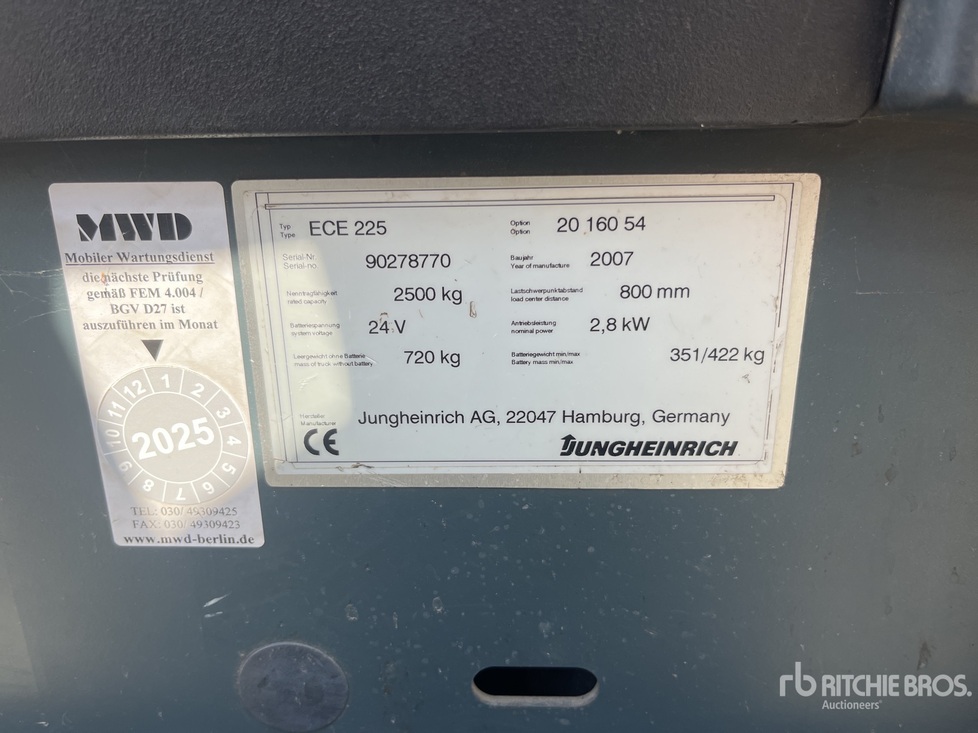 2007 Jungheinrich ECE 225