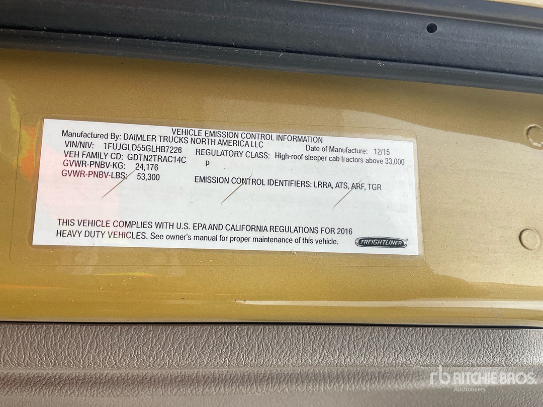 2016 Freightliner CASCADIA 125