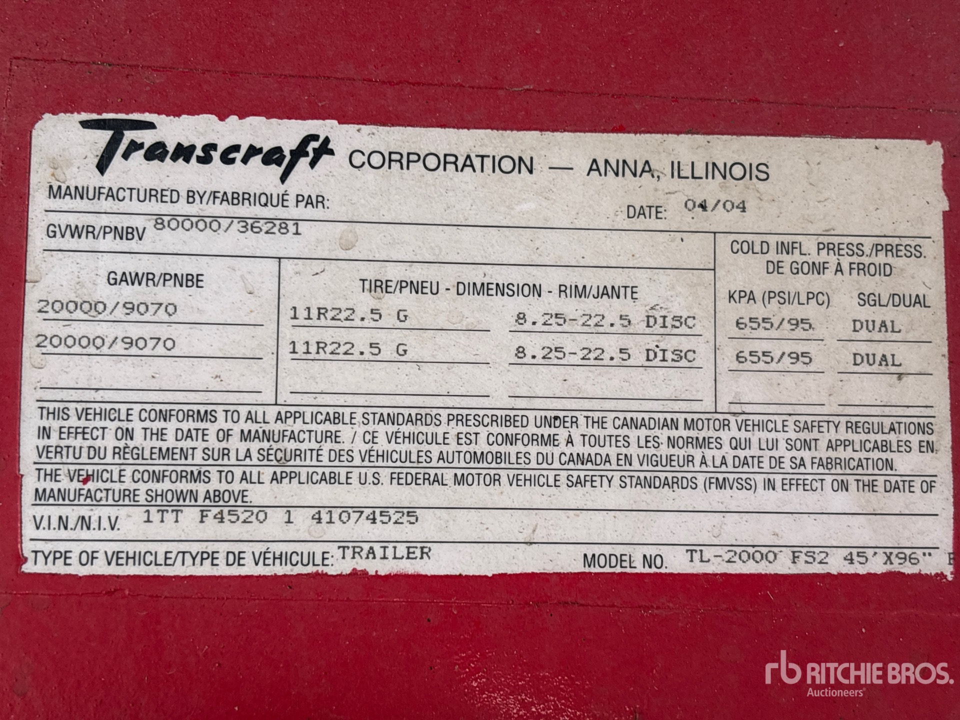 2004 Transcraft TL2000