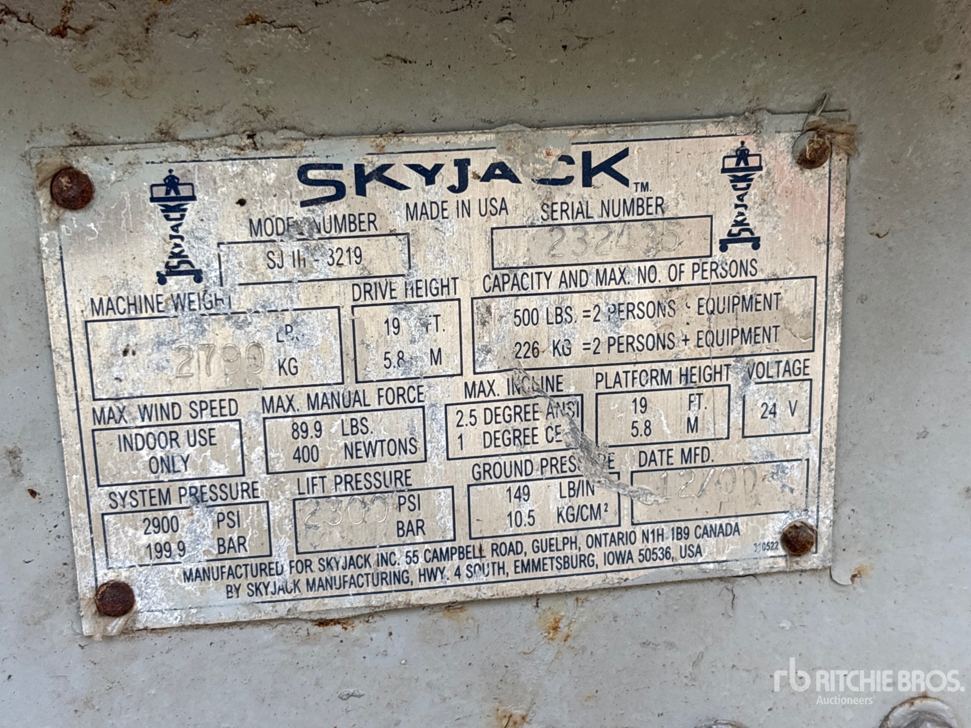 2000 Skyjack SJIII 3219