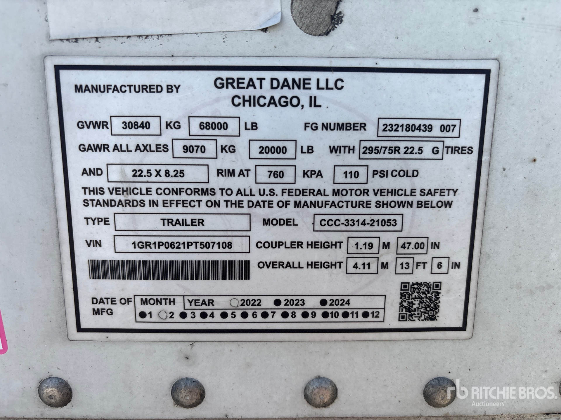 2023 Great Dane 53 FT X 102 IN T/A