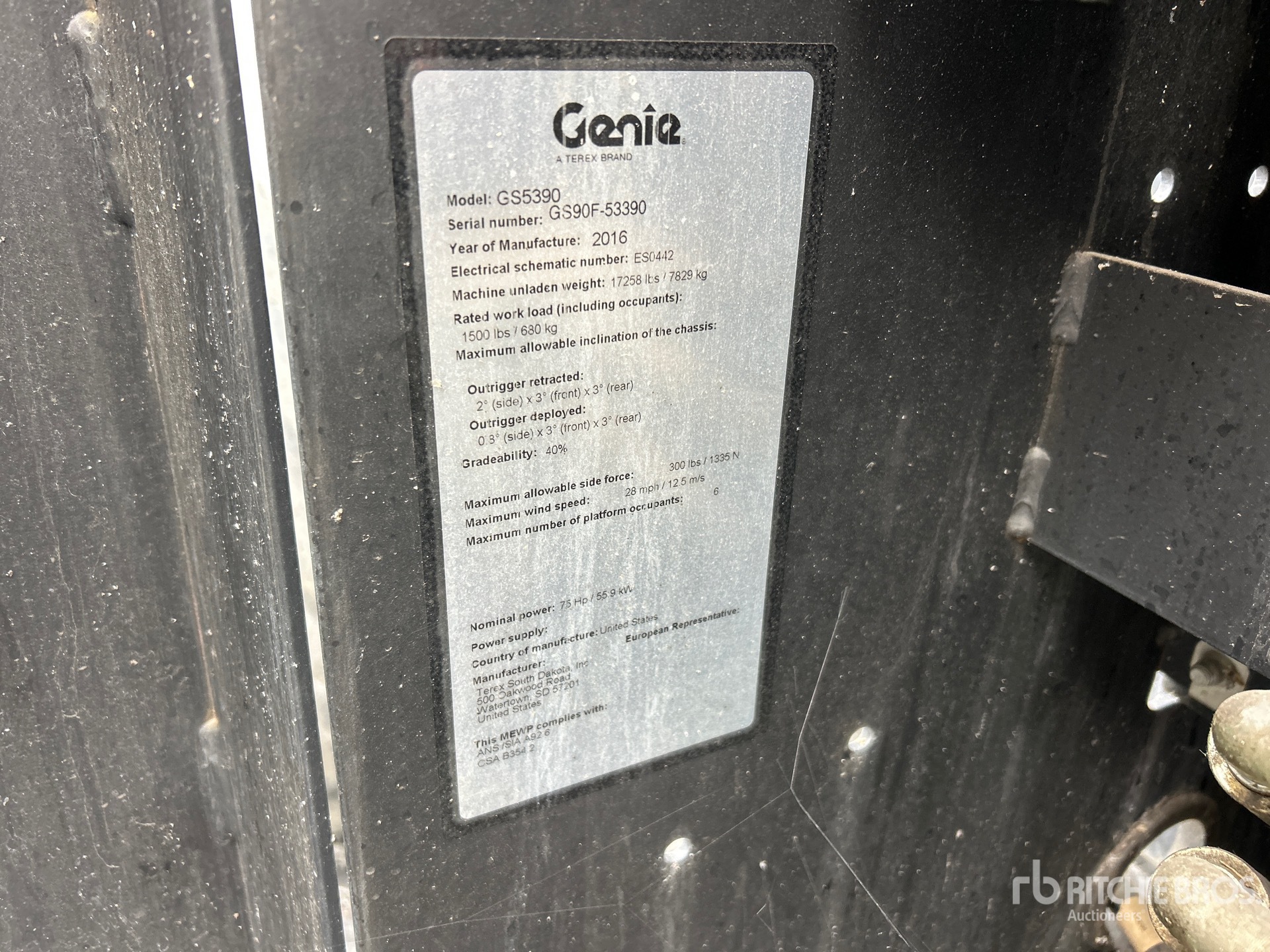2016 Genie GS-5390RT